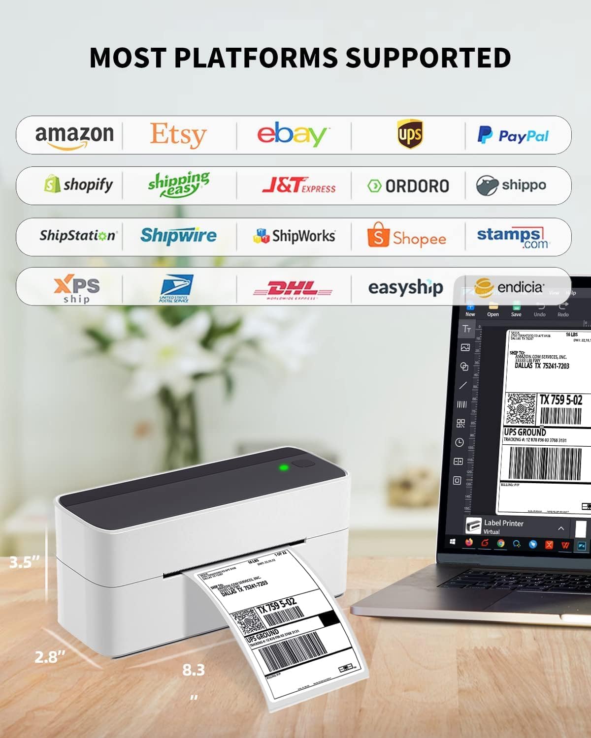 Phomemo Bluetooth Thermal Printer for Shipping Packages - Wireless Label Printers for Small Business with Phone&Pad&PC, 241BT Shipping Label Printer Compatible with Amazon, Ebay, Shopify, USPS, Temu