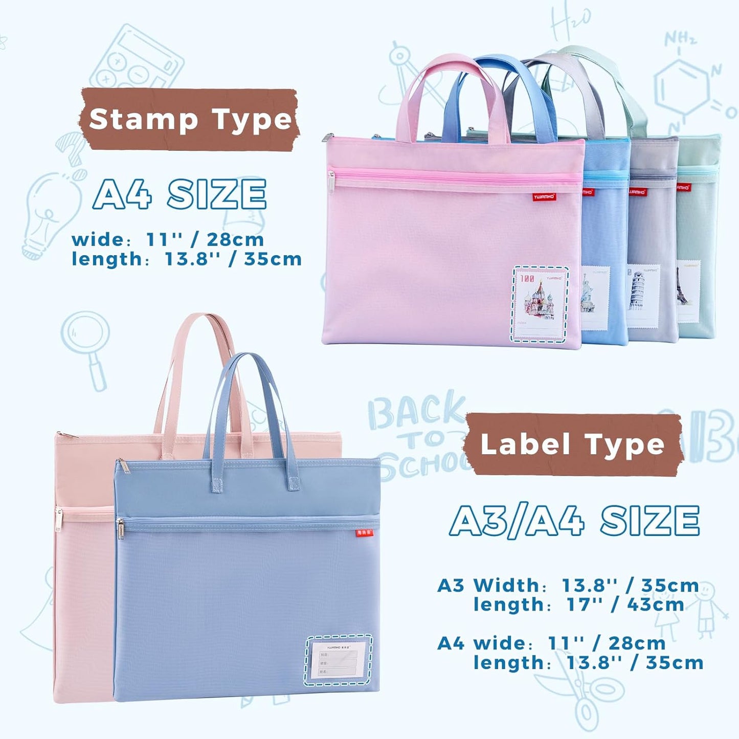 Pendancy Mesh Zipper Pouch A4 Size, Large Double Pocket Waterproof File Bag with Handle, 11x13.8 in Foldable Document Storage for Puzzle Project/Cross Stitch/Travel/Office(Advanced Gray)