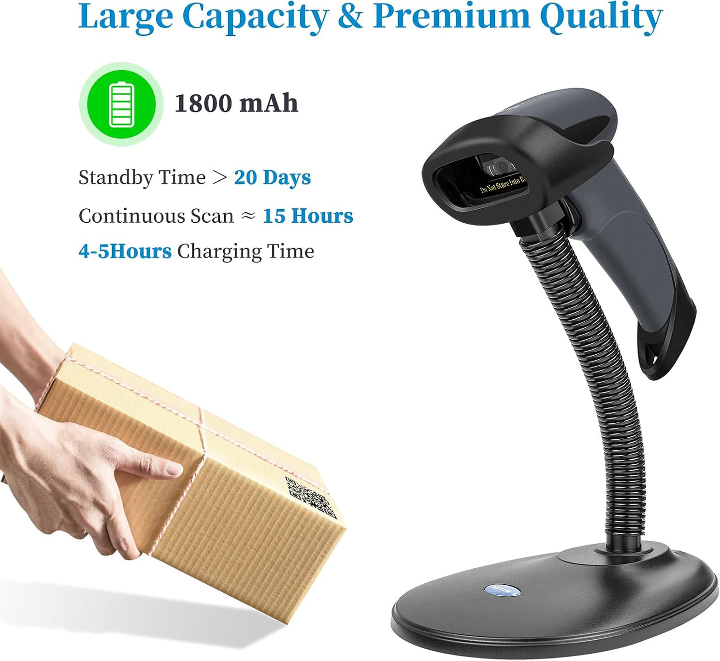 NETUM Bluetooth 1D Barcode Scanner with Stand 2.4G Wireless & Bluetooth & Wired CCD Scanner Gun for Supermarket, Store, Warehouse Handheld Bar Code Reader Work with Windows, Mac,Android, iOS -M6S