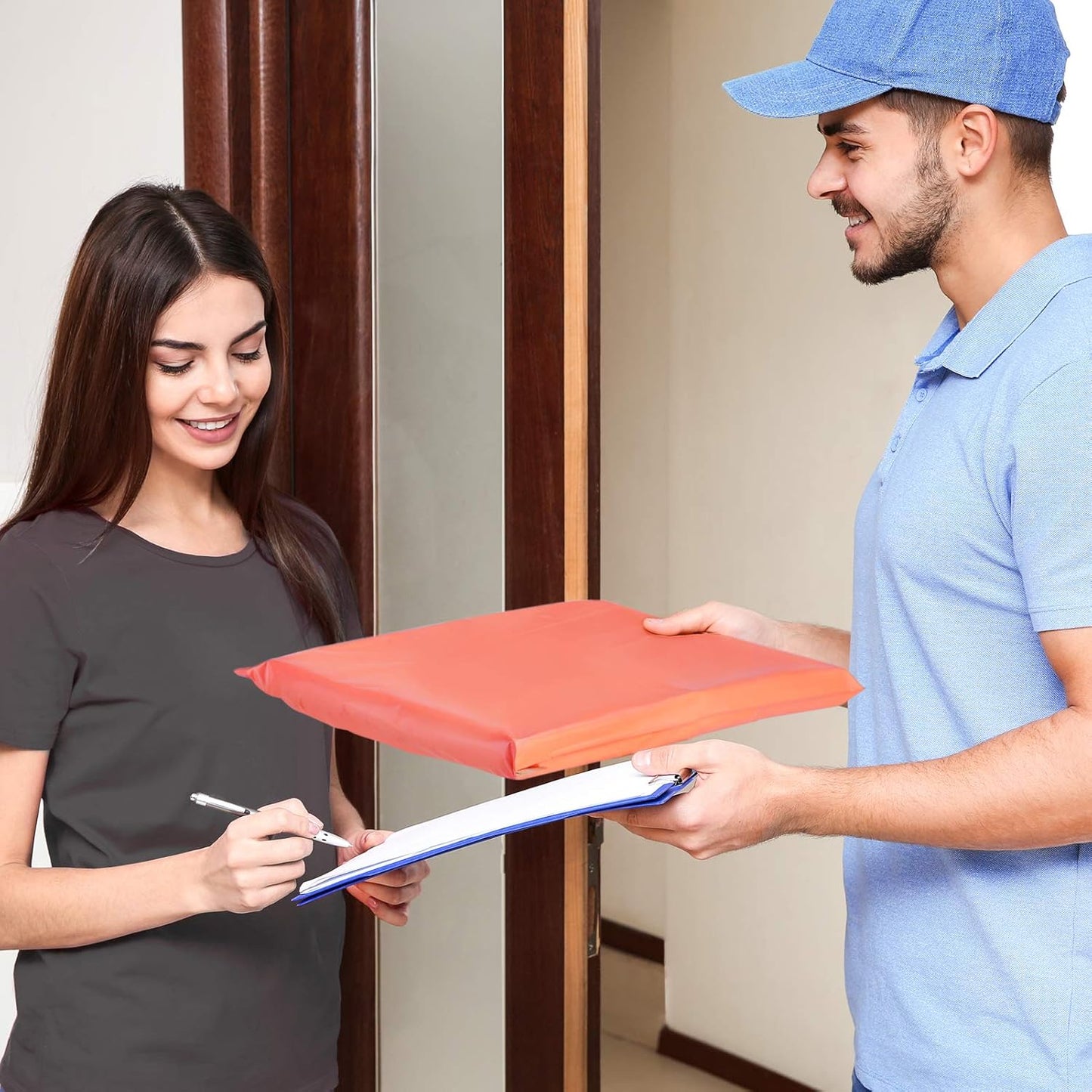 Metronic Poly Mailers 12x15.5 200 Pack, Medium Shipping Bags for Clothing, Self Seal Mailing Bags, Tear-Proof Shipping Envelopes for Small Business, Boutique, Postal Bags Poly Bags in Peach Pink