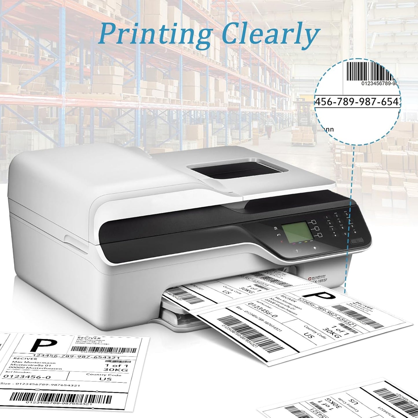 50 Half Sheet Self Adhesive Shipping Labels, 8.5" x 5.5" Address Labels for Laser & Inkjet Printers(50 labels-25 Sheet)