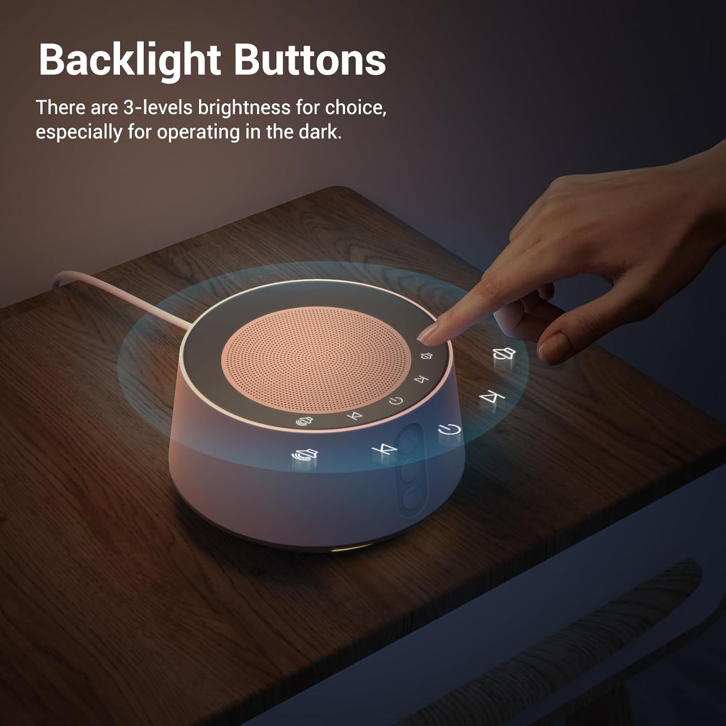 BGOVERSS White Noise Sound Machine with 20 Soothing Sounds, 10 Colors Night Light Sleep Machines Home Office Travel, 5 Timers and Memory Feature Sound Machine for Nursery Baby Kids Adults (Black)