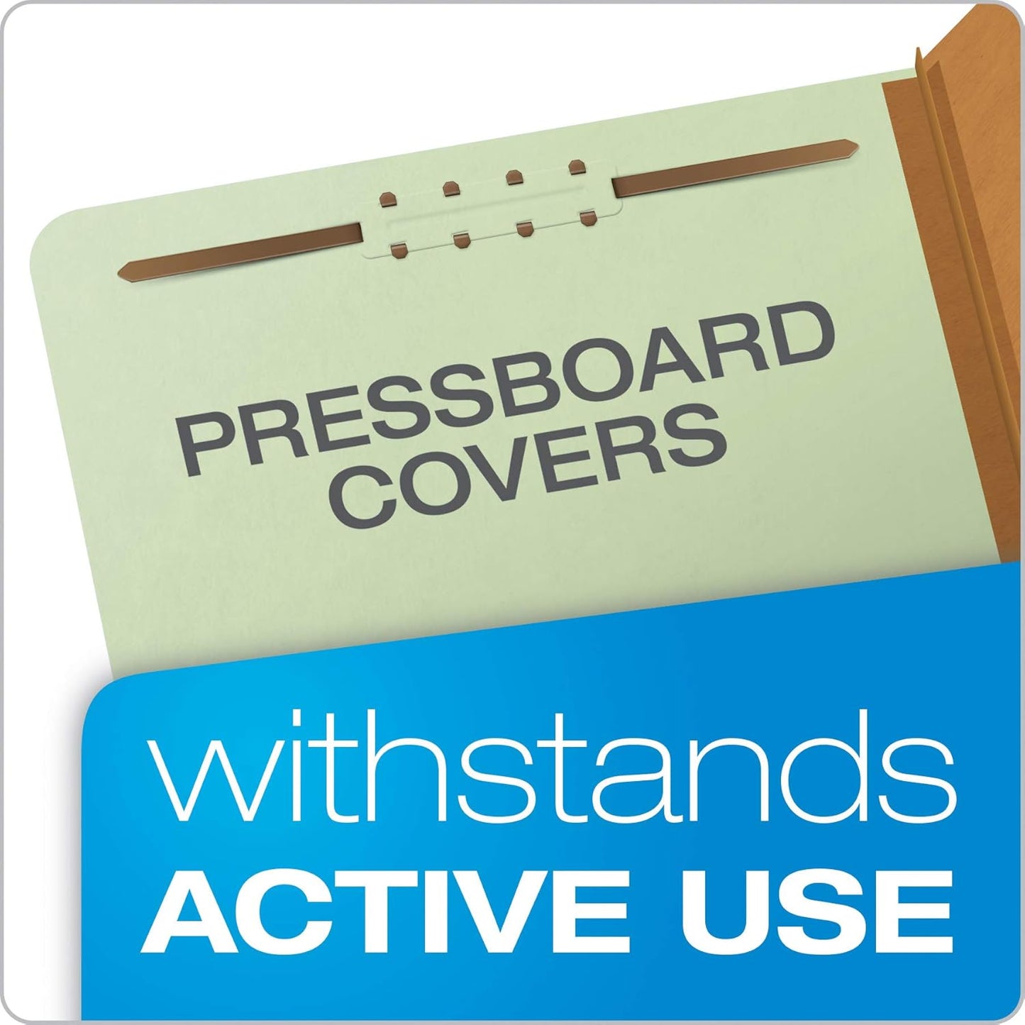 Pendaflex Recycled Classification File Folders, 1 Divider, 2" Embedded Fasteners, 2/5 Tab Cut, Legal Size, Light Green, Box of 10 (28776R)