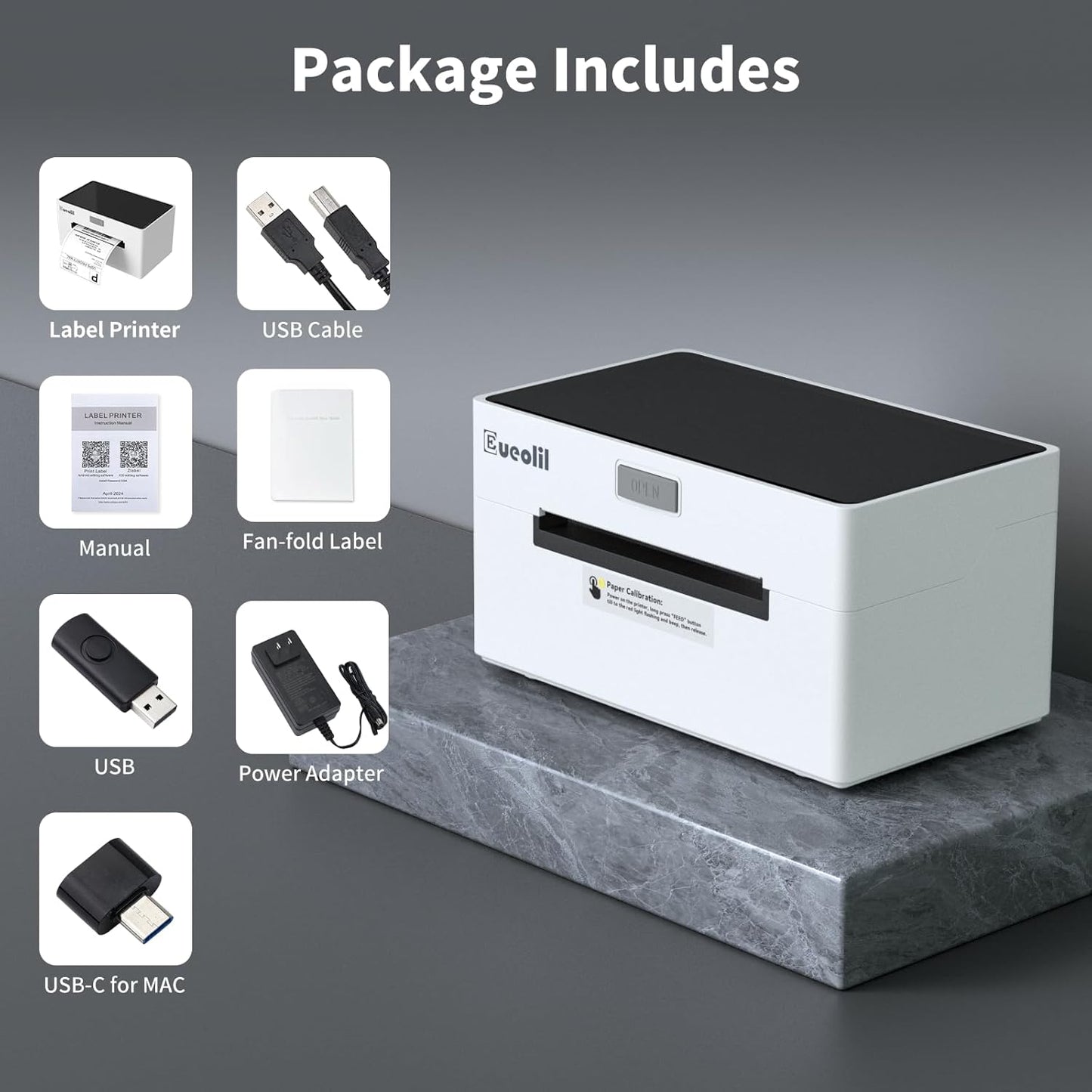 Bluetooth Shipping Thermal Label Printer, Portable 4×6 Label Makers for Small Business,Compatible with Android、iPhone、Windows&Mac,Widely Used for Home&Small Businesses and Office