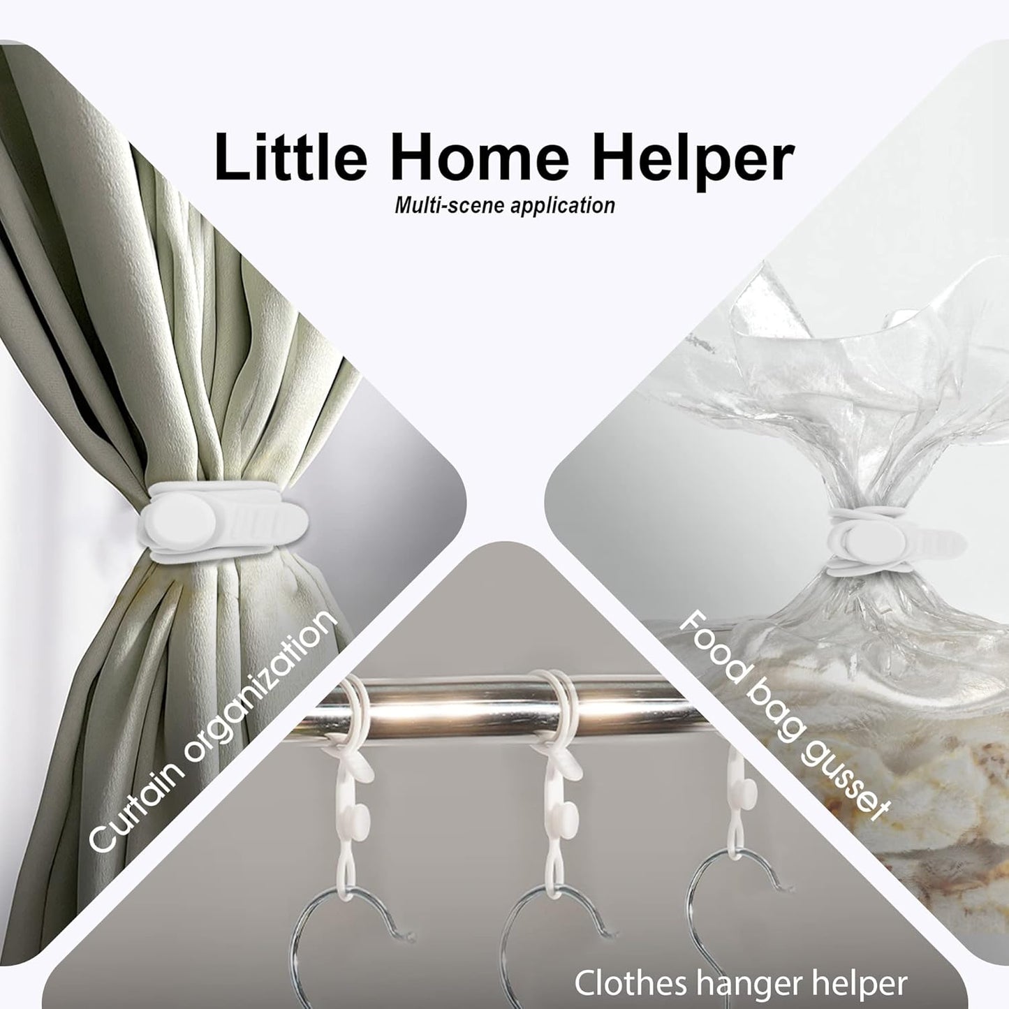 Nearockle 16Pcs Silicone Cable Straps Wire Organizer for Bundling Earphone, Phone Charger, Computer Cords, Reusable Cable Ties Cord Organizer in Home,Office,Kitchen,School(White)