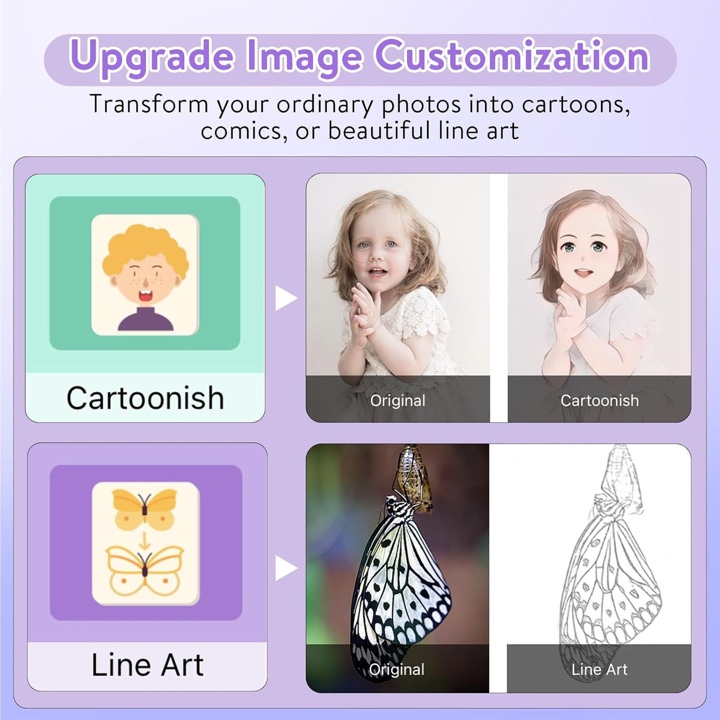 HuiJuKeJi Mini Sticker Printer Bluetooth Smart Pocket Inkless Thermal Printer with 11 Rolls Thermal Paper and Sticker for iOS&Android, Portable Receipt Printer for Photo Journal Notes Memo