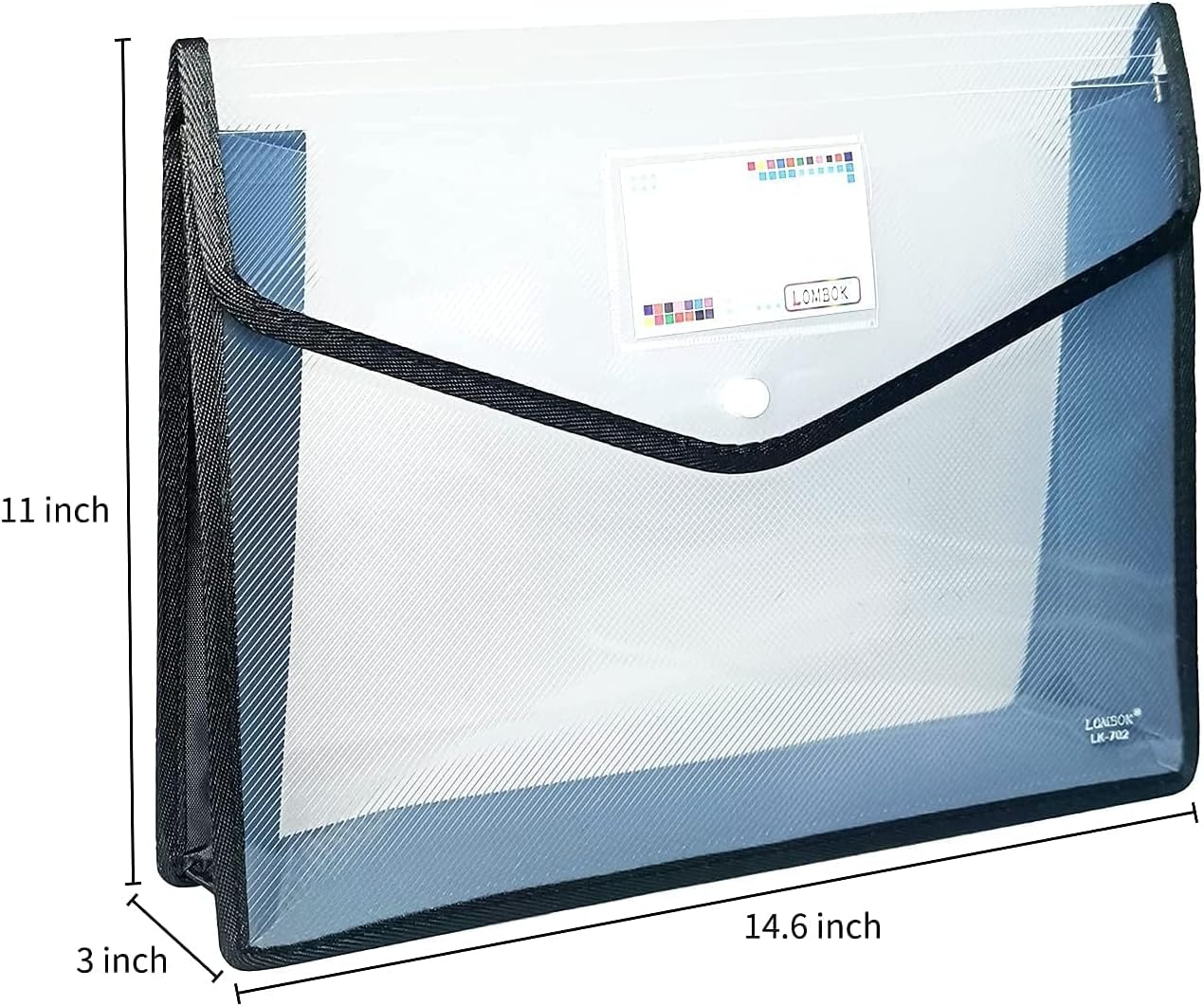 YoeeJob Plastic File Folders Legal Size Expandable Document Folder with Snap Button Closure, A4 Expanding File Wallet Envelopes Pouch with Label Pocket, 2 Packs, Black