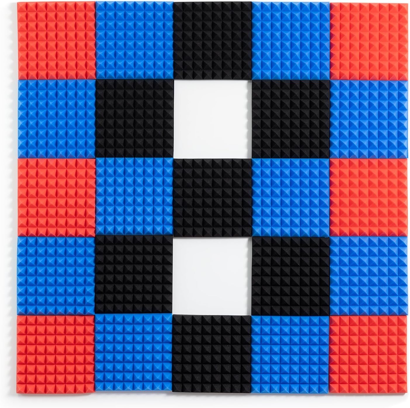 Sonicism Acoustic Panels Self-Adhesive Pyramid 12 Pack,12" X 12" X 1" Sound Proof Foam Panels for walls,35kg/m³High Density Soundproof Wall Panels Fast Expand,Sound Absorption & Decoration(Red)