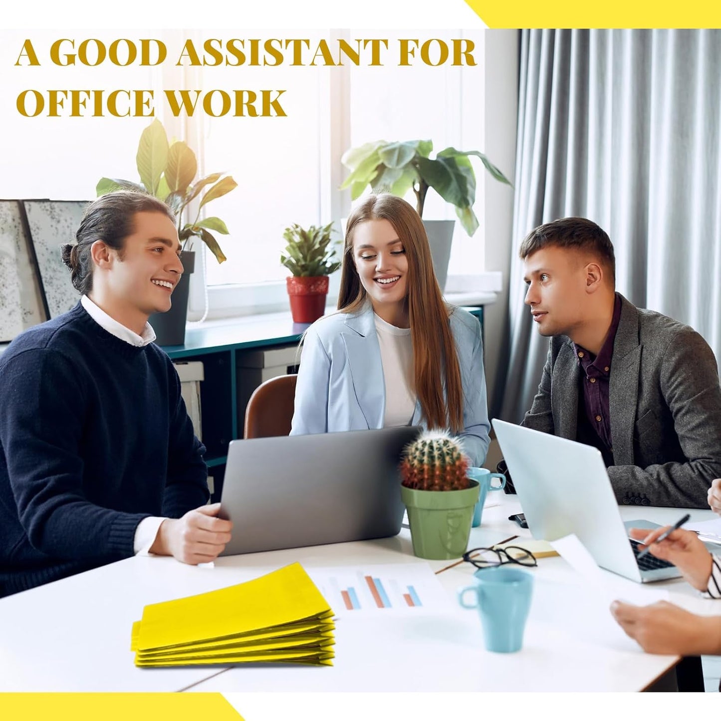 12 Pcs Classification Folders Letter Size Bulk - 2 Dividers Pressboard File Folder with 3. 5 Inch Expansion, 2 Prongs Fastener, Heavy Duty Office File Organizer for Teacher Medical (Yellow)