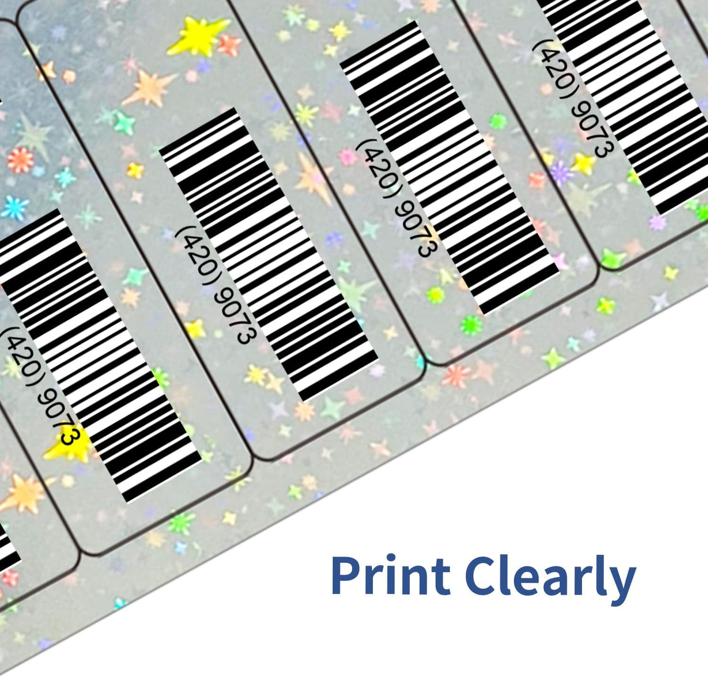 STARLIBOO 1" x 2-5/8" Address Labels- Holographic Color Stickers for Laser/Inkjet Printer mailing Labels 8.5"×11"- Holographic Star