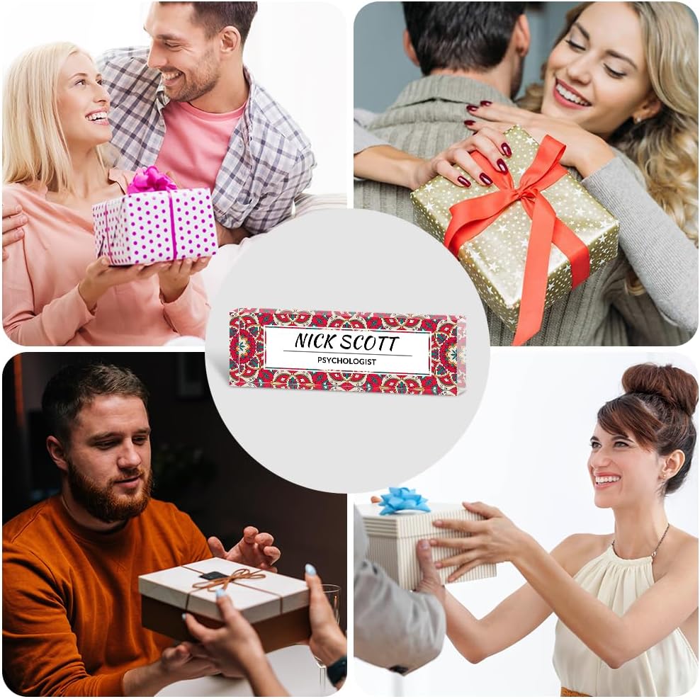 Personalized Office Desk Name Plate on Acrylic Glass - Custom Nameplate Decor, Accessories - Gift for Boss, Coworkers