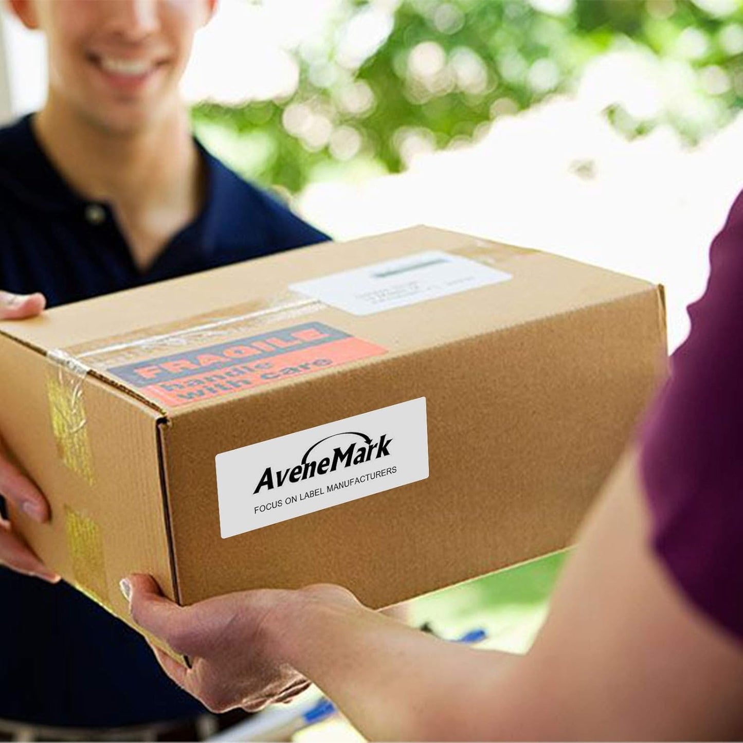 AveneMark 12 Rolls 4" x 2" Direct Thermal Labels for Barcodes Postage Address Shipping Labels Compatible with Rollo & Zebra Desktop Printers Adhesive - 750 Labels/Roll