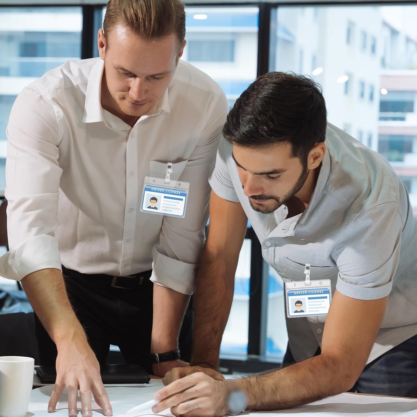 Zonon 150 Sets Name Badge Holders with Clip Clear on Name Tag Waterproof PVC ID Transparent Badge Holder with Resealable Zipper Seal Metal for Teacher Student Worker(Crystal Clip)