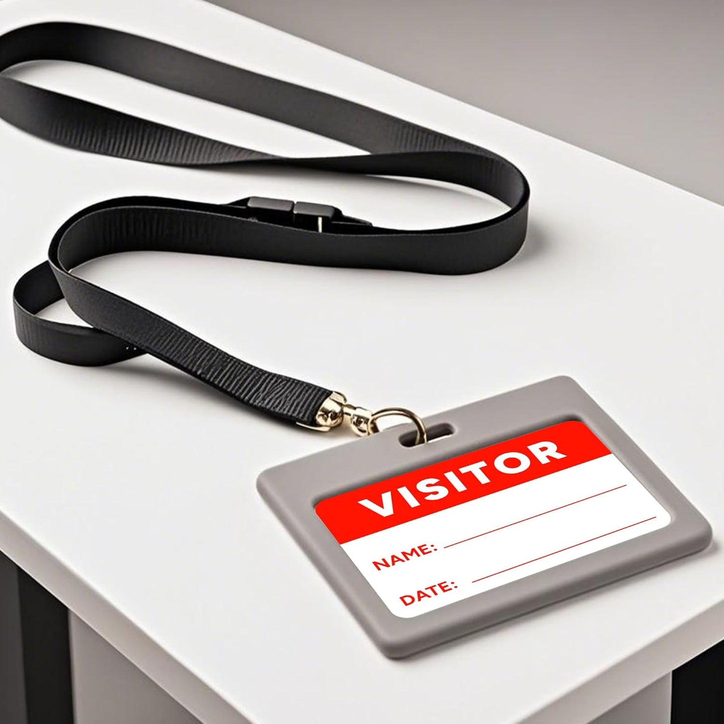 Visitor Pass Stickers – 300 Writable Name Tag Labels, 2 x 3 Inch, Self-Adhesive Identification Badges for Office, School, Events (300Pcs-Fluorescent Red)