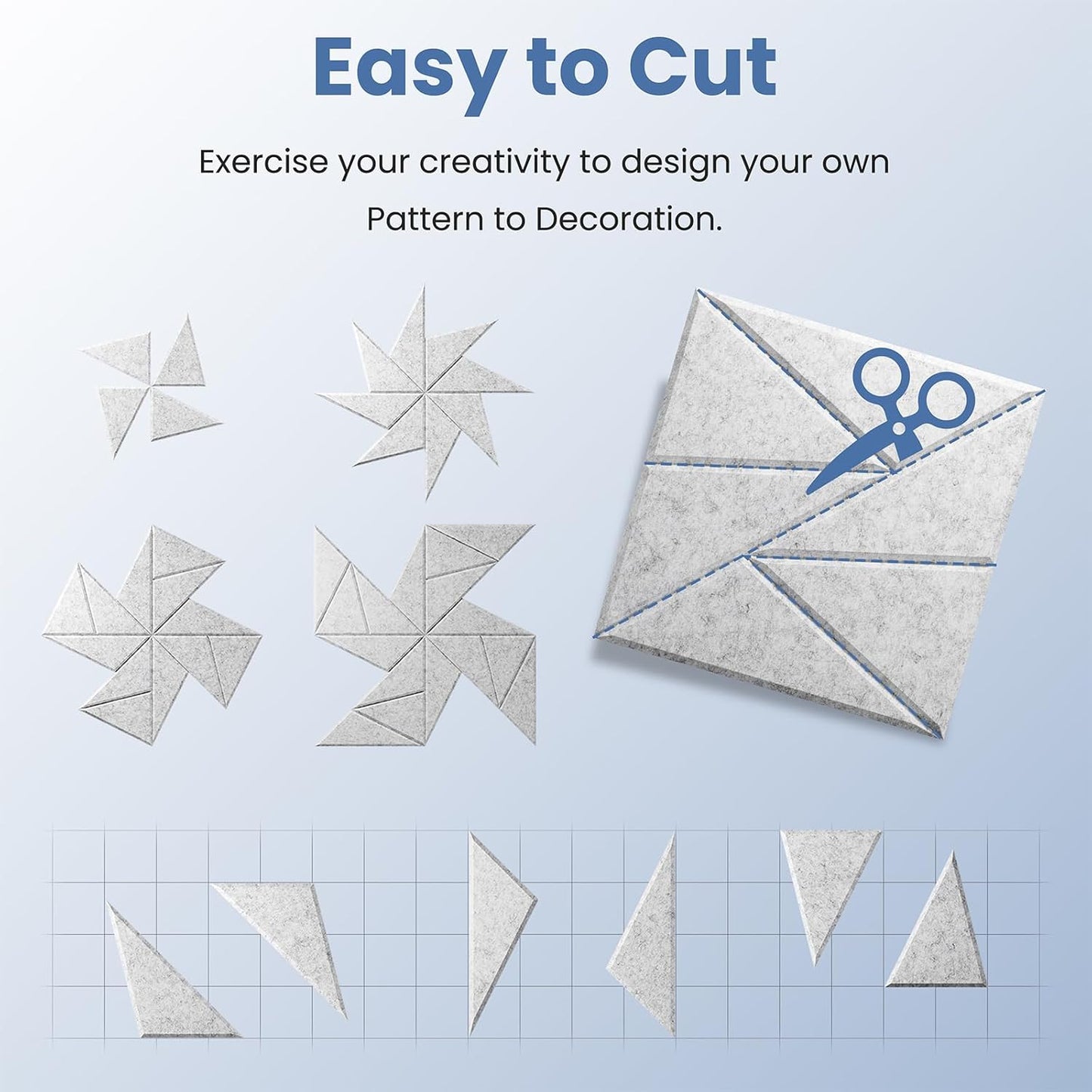 18 pack Acoustic Panels With Self-Adhesive, 12"X 12"X 0.4"Sound Proof Foam Panels, Sound Panels High Density, Soundproof Wall Panels for Home Studio Office Sliver Gray