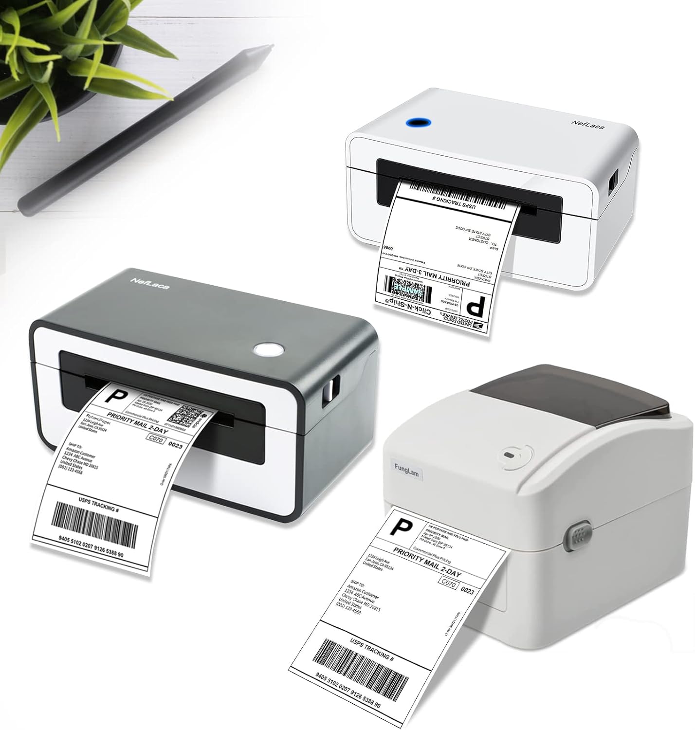 RyhamPaper 4" x 6" Fanfold Label Direct Thermal Labels - White Shipping Mailing Postage Labels, Perforated, Permanent Adhesive 2000 Labels Per Stack (2 Stacks - 4000 Labels)