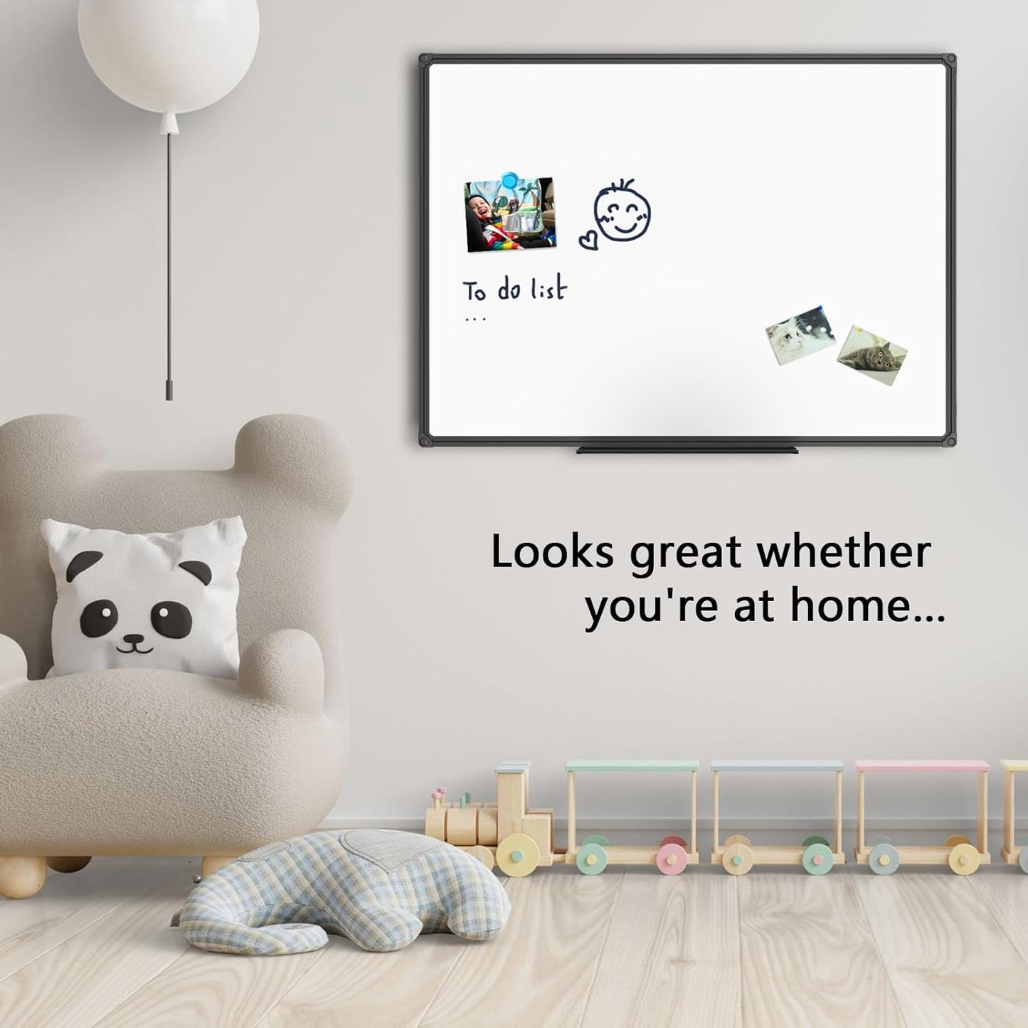 JILoffice Magnetic Whiteboard/White Board, Dry Erase Board 40 x 30 Inch, Black Aluminum Frame Wall Mounted Board for Office Home and School