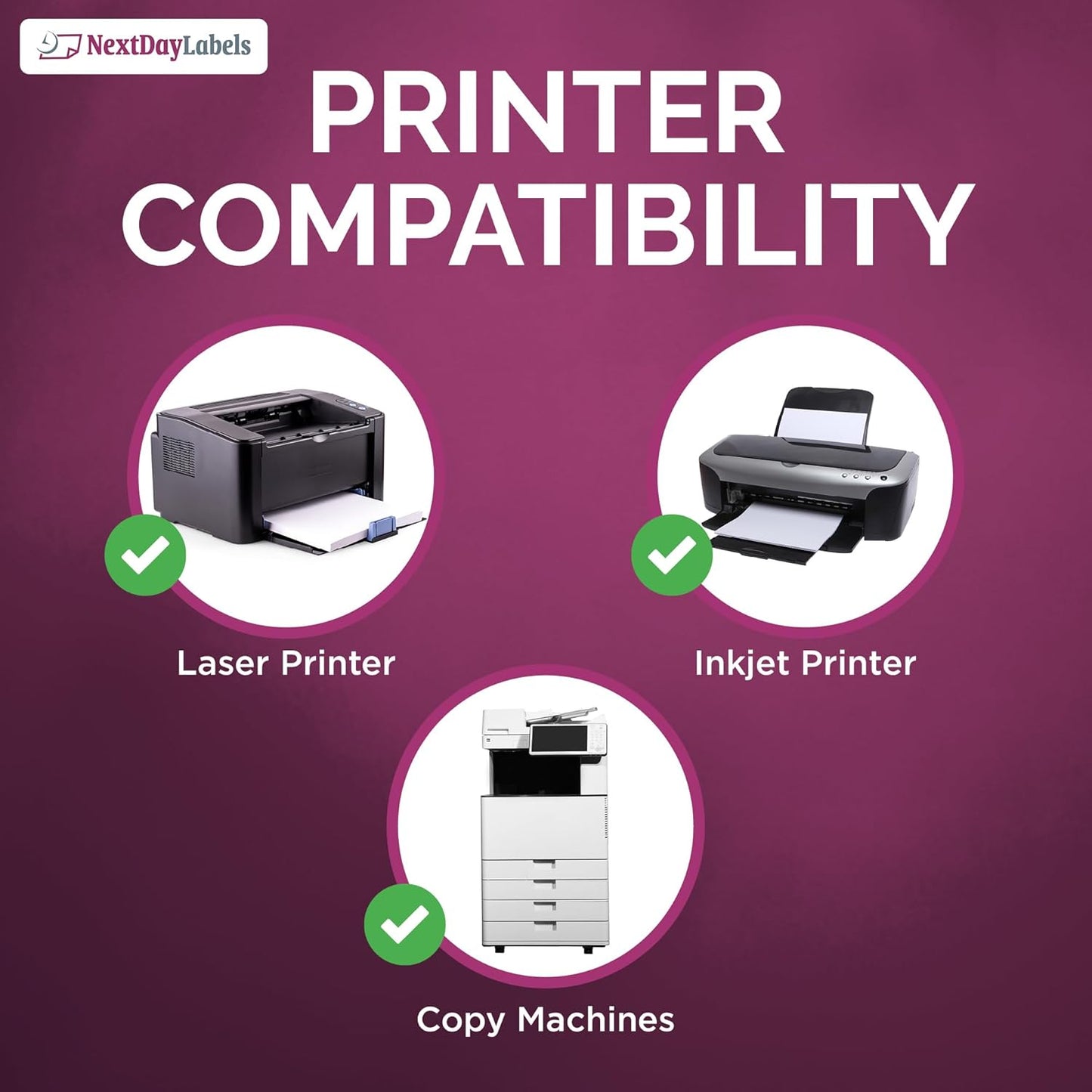 NextDayLabels – 1" x 1" Square Sticker Labels for Printer - White Laser/Inkjet Printer Labels Return Address Labels Shipping Label Stickers (100 Sheets, 80 Per Sheet, 8000 Labels)