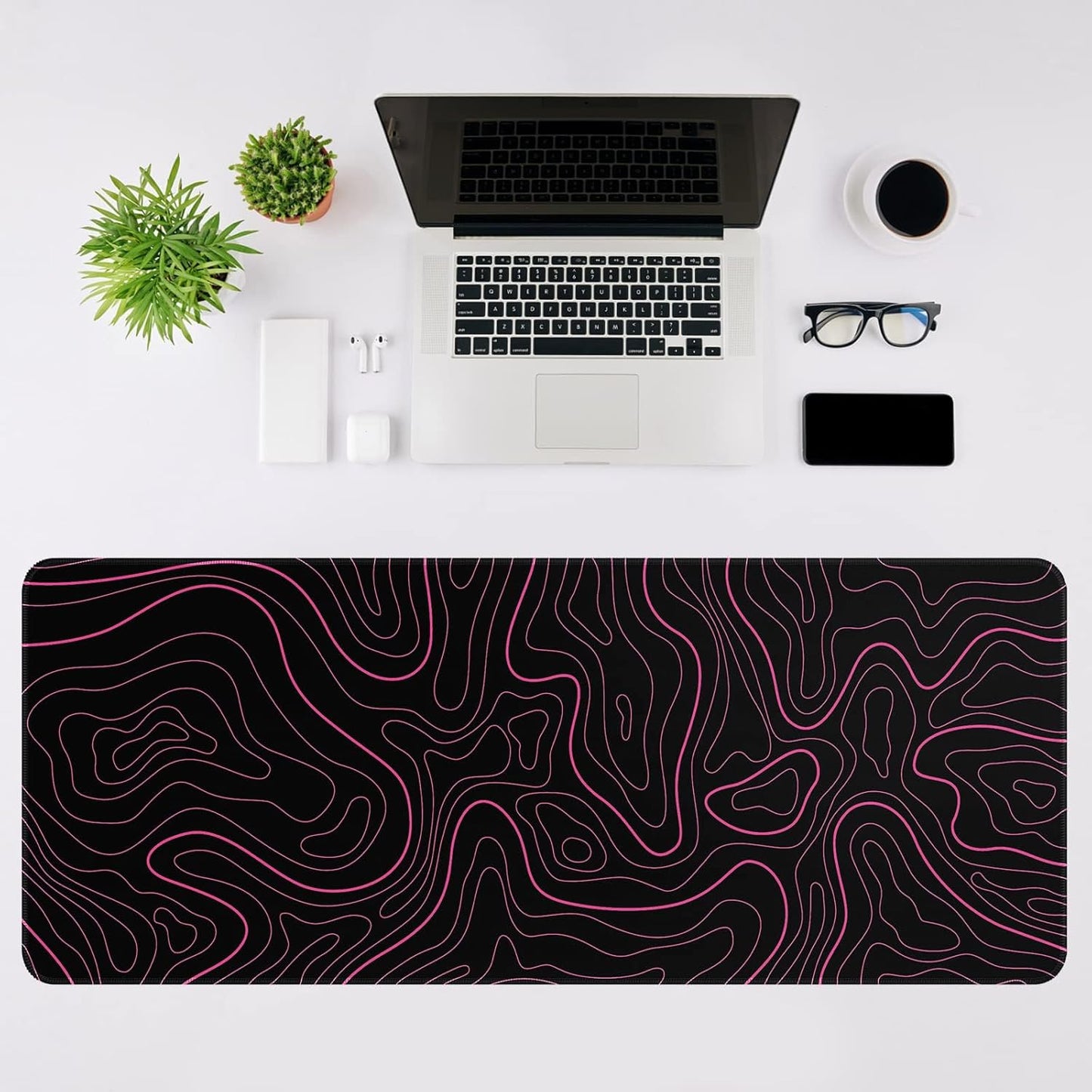 Large Mouse Pad for Desk - Gaming Mouse Pad with Non-Slip Base Stitched Edges, Desk Mat Desk Pad for Keyboard and Mouse