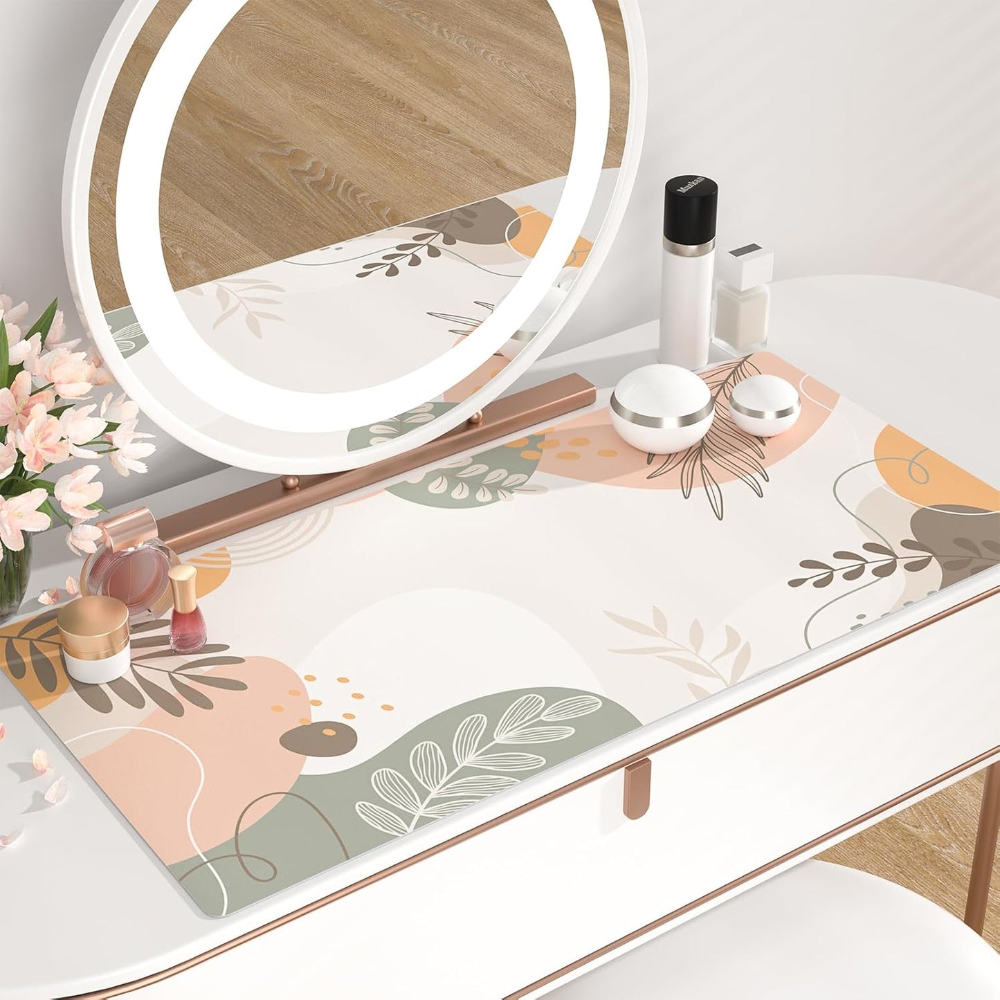 QiyI Large Mouse Pad, Extended Desk Mat for Desktop, PU Leather Waterproof Gaming Mousepad, Computer Desk Accessories Protector Writing Pads for School Office Home 31.5" x 15.7" - Abstract Branches