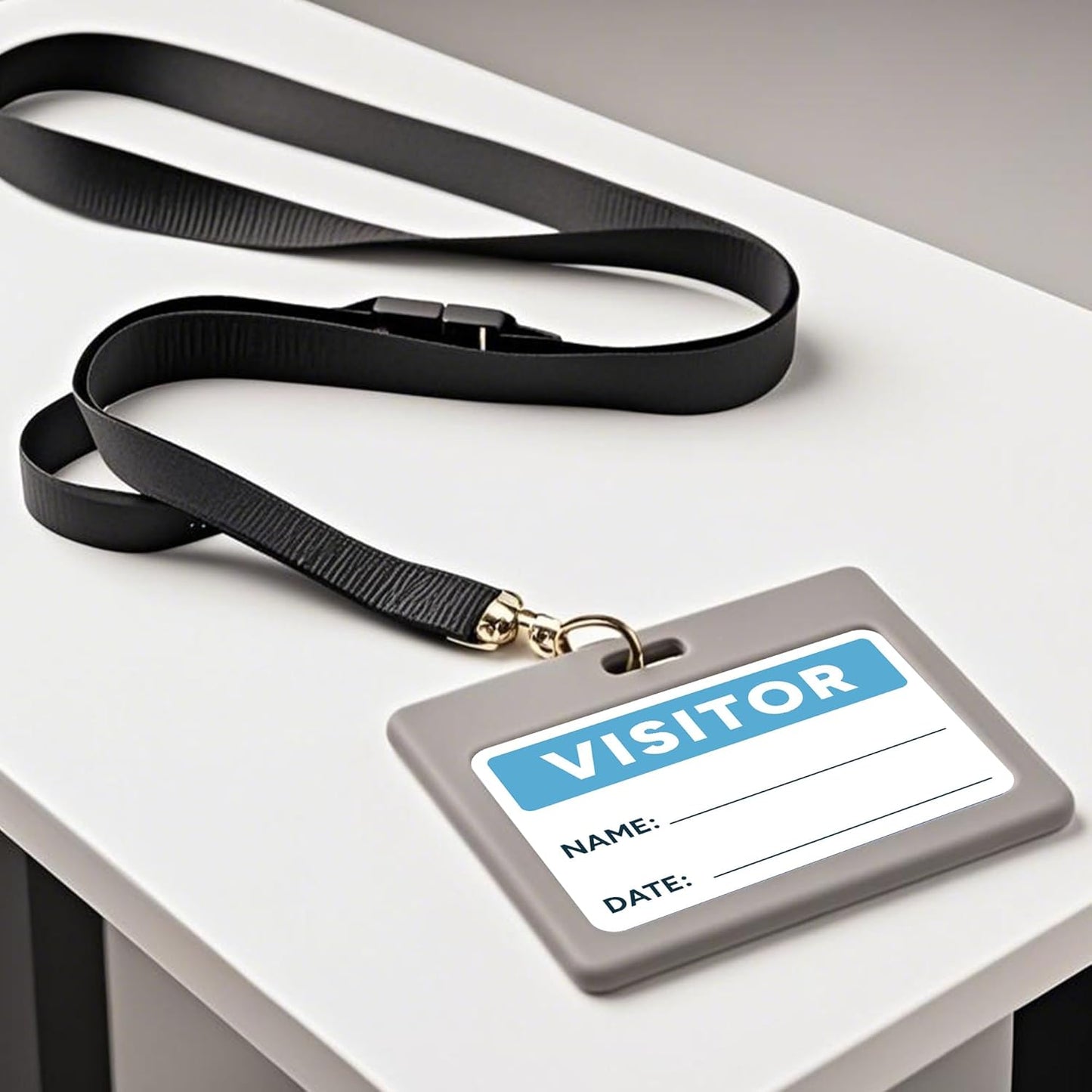 Visitor Pass Stickers – 300 Writable Name Tag Labels, 2 x 3 Inch, Self-Adhesive Identification Badges for Office, School, Events (300Pcs-Light Blue)