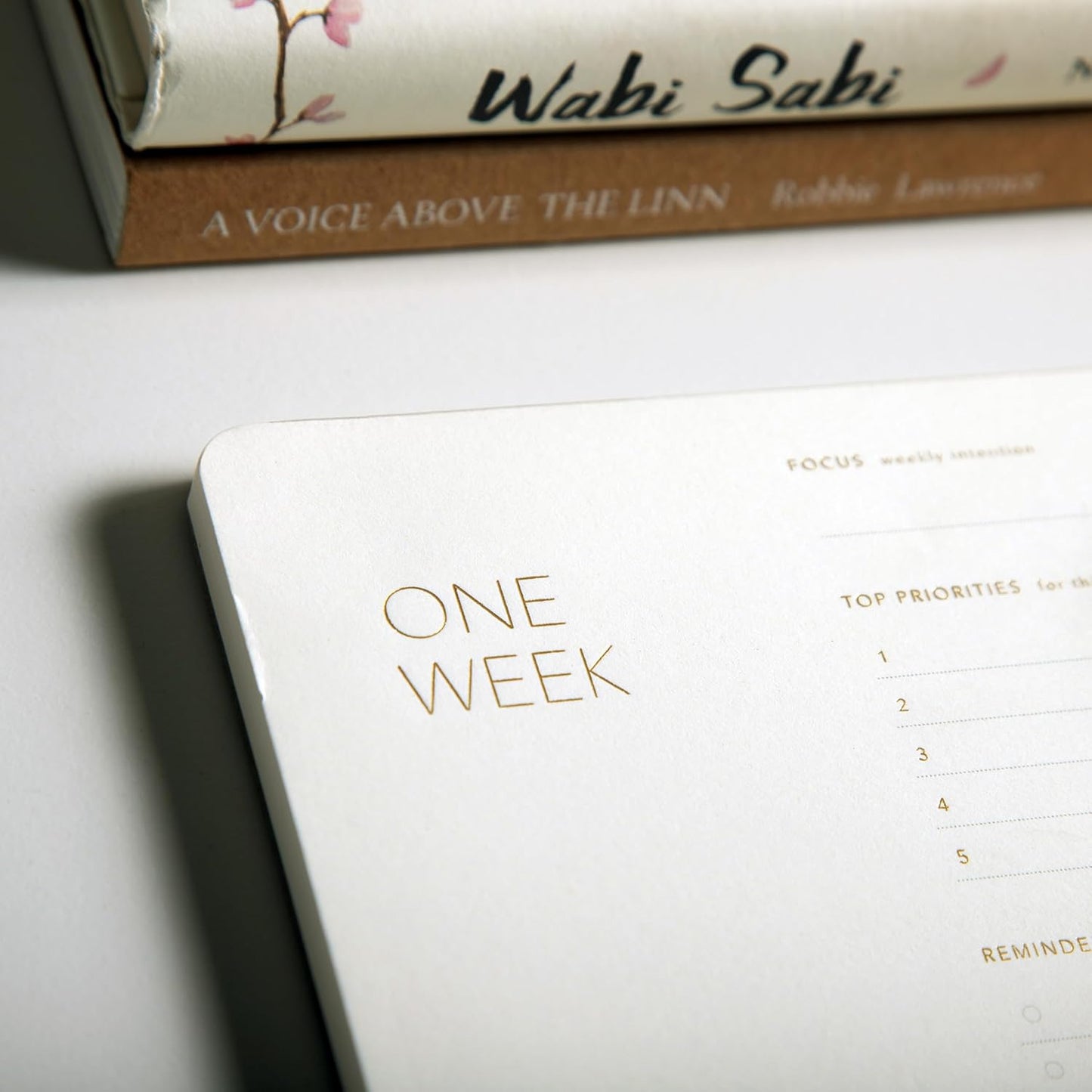 One Week - Elegant Undated Weekly Desk Planner, Gold Foiled, A4, Minimalist Weekly To Do List Notepad, Daily Schedule, Work Week Planner Pad, Eco-friendly, FSC™ Certified