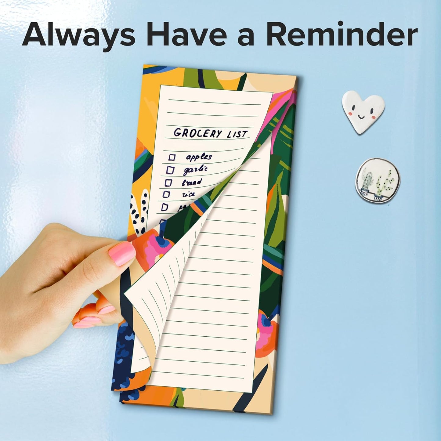 X-bet MAGNET Magnetic Notepads for fridge 120 sheets, grocery list pad for fridge, double gummed paper with color printing, magnetic shopping list pad for fridge (4 pack 30 sheets)