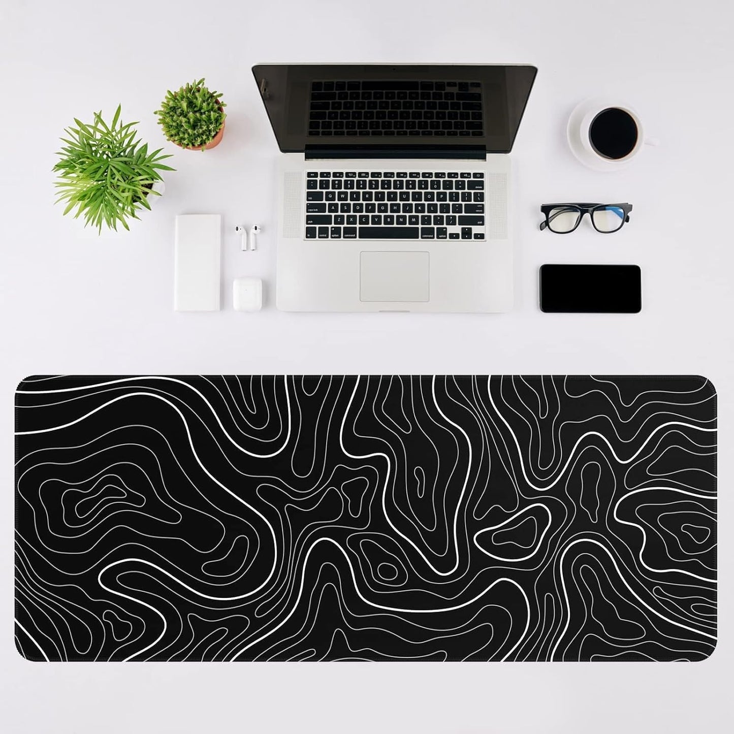 Large Mouse Pad for Desk - Gaming Mouse Pad with Non-Slip Base Stitched Edges, Desk Mat Desk Pad for Keyboard and Mouse