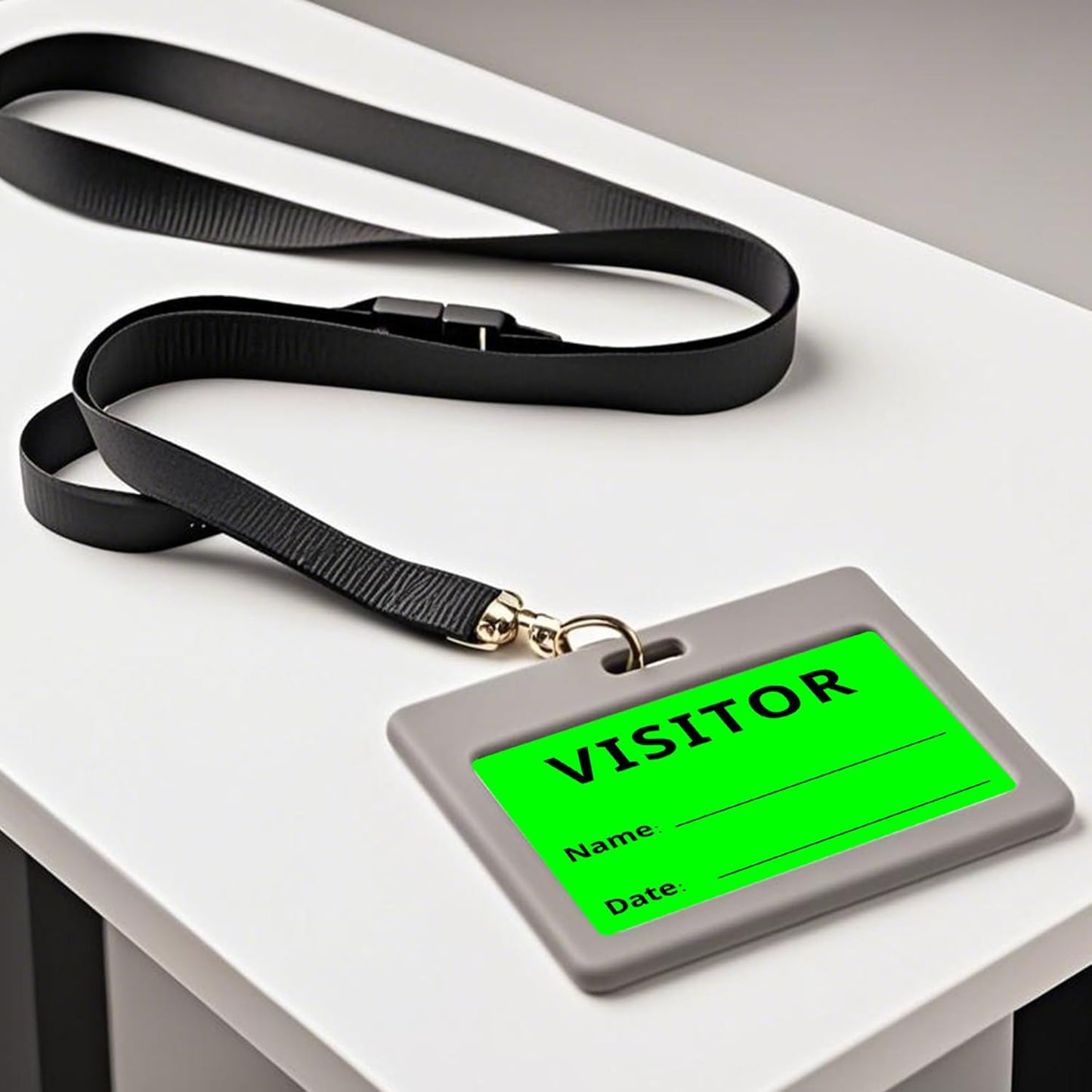 Visitor Pass Stickers – 300 Writable Name Tag Labels, 2 x 3 Inch, Self-Adhesive Identification Badges for Office, School, Events (300Pcs-Fluorescent Green)