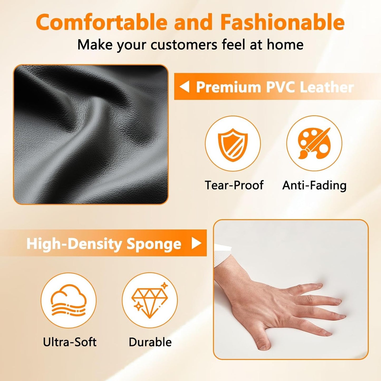 CLATINA Waiting Room Guest Chair with Bonded Leather Padded Arm Rest for Office Reception and Conference Desk Black 8 Pack