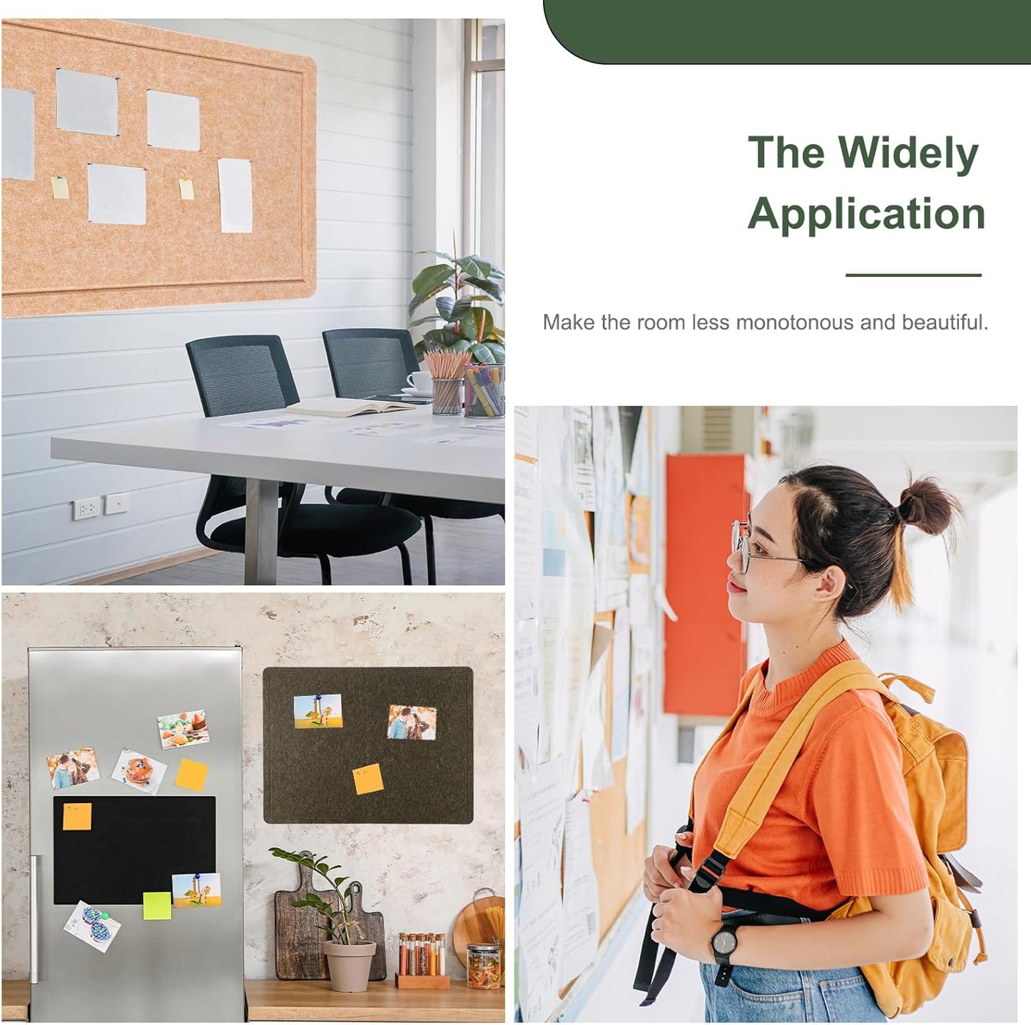 YOKIVE Felt Bulletin Board, 48 x 48 -Inch Foldable Decorative Pin Board Self Adhesive Felt Cork Board with 20 Pushpins, Great for Wall, Photo Display, Paste Note, Schedule(Beige Brown)