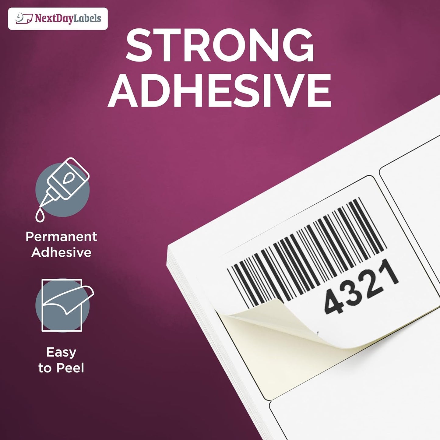 NextDayLabels – 2"-11/16" x 2" White Rectangular Sticker Labels - 375 Count