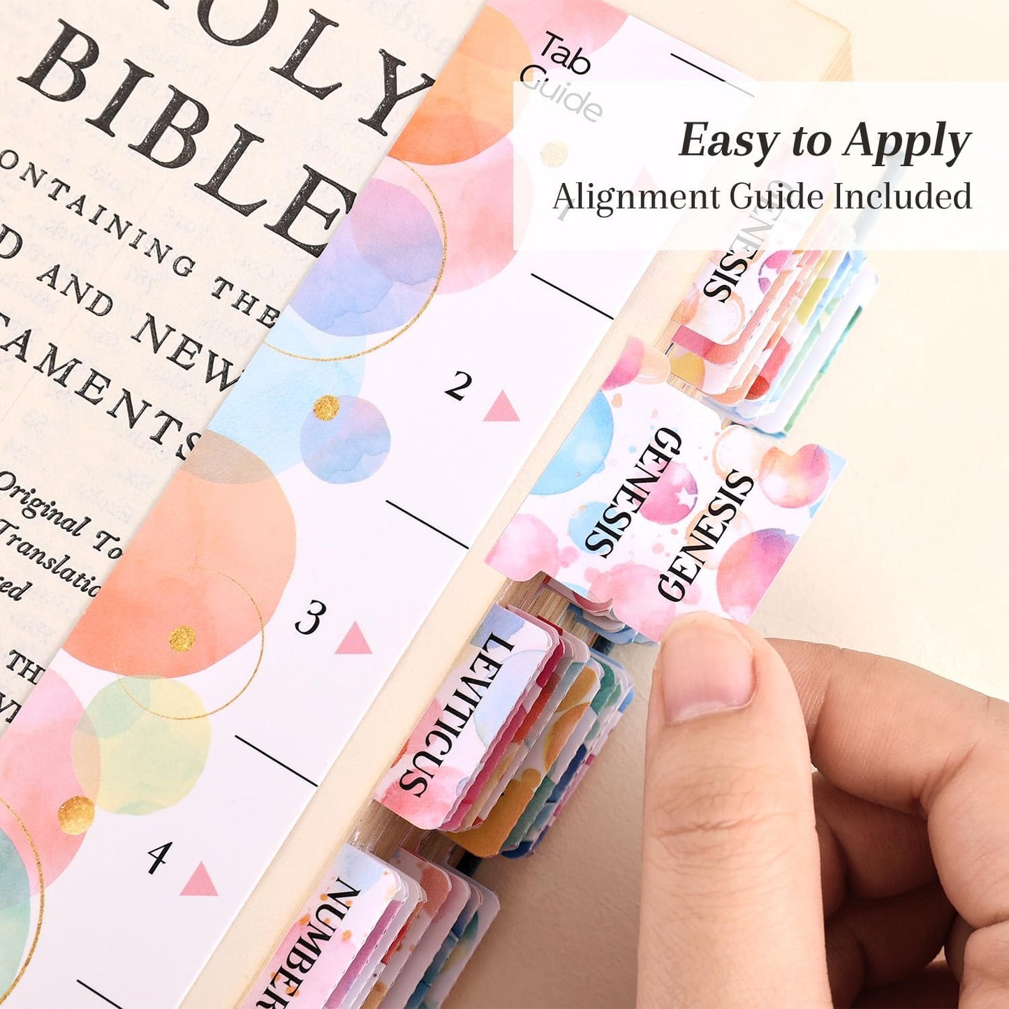 Bible Tabs for Women, 66 Large Print Laminated Bibles Chapters Index Tabs and 39 Blank Dividers Sticky Labels, Cute Beauty Bubble Bible Study Supplies, Journaling Accessories, Christian Gifts for Men