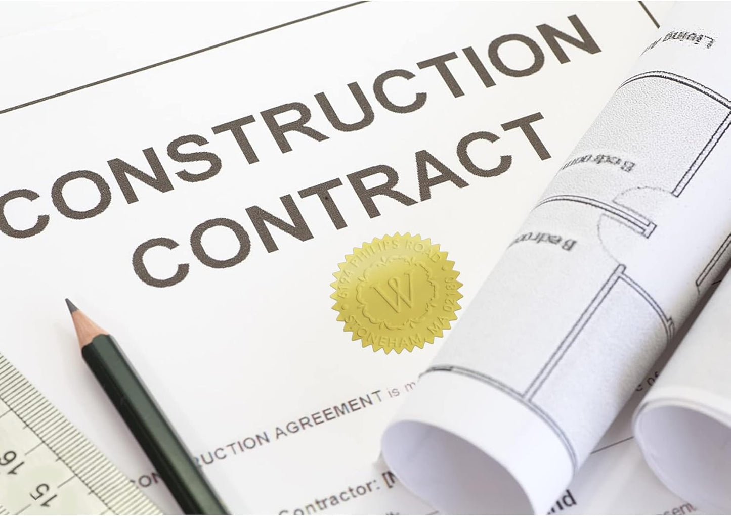 Hybsk 300pcs Notary Seals 2 inch Embossing Stickers Gold Metallic Certificate Sealing Labels with Serrated Edge for Awards Legal (Gold)