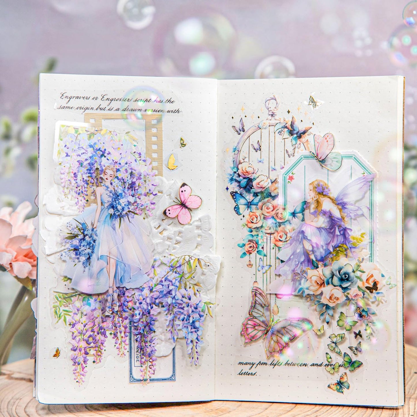 Fairy Tale PET Sticker Set, 60PCS Fantasy Scrapbook Supplies with Gold Foil Accents Waterproof Journal Stickers for DIY Crafts, Planners, and Collages