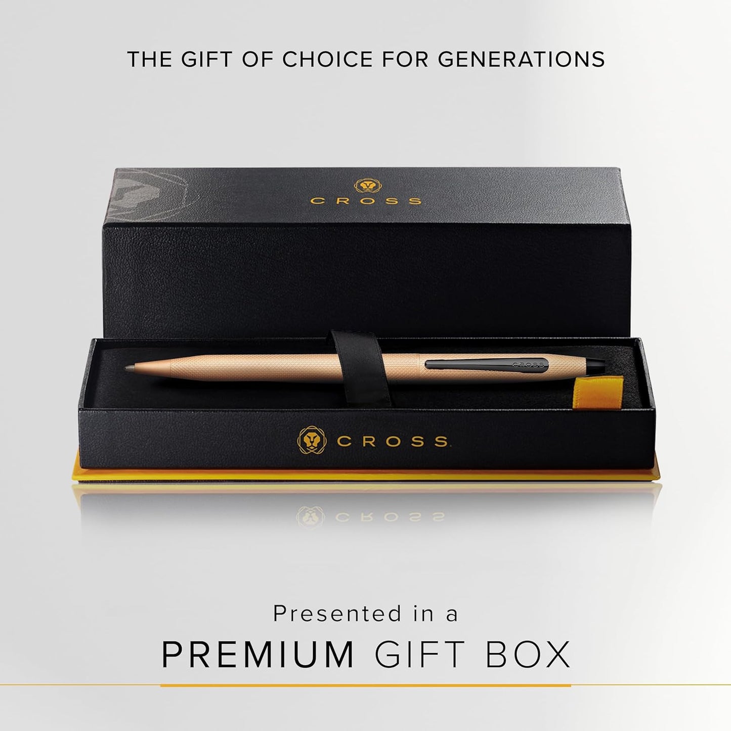 Cross Classic Century Refillable Ballpoint Pen Presented in a Luxury Gift Box - Medium Point, Black Ink, Brushed Rose Gold