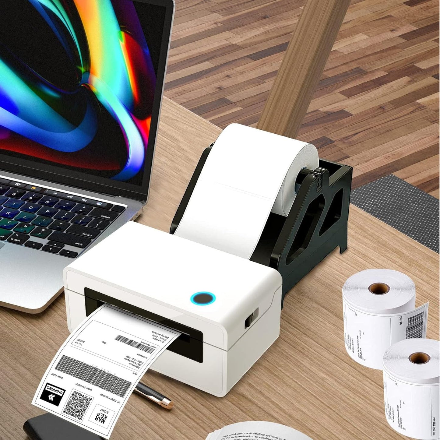 Thermal Labels 4x6 Roll - 1000 Labels, Industrial Labels Direct Thermal Perforated Postage Shipping Label for Rollo, Zebra, MUNBYN and Polono Thermal Printer (NOT for DYMO)