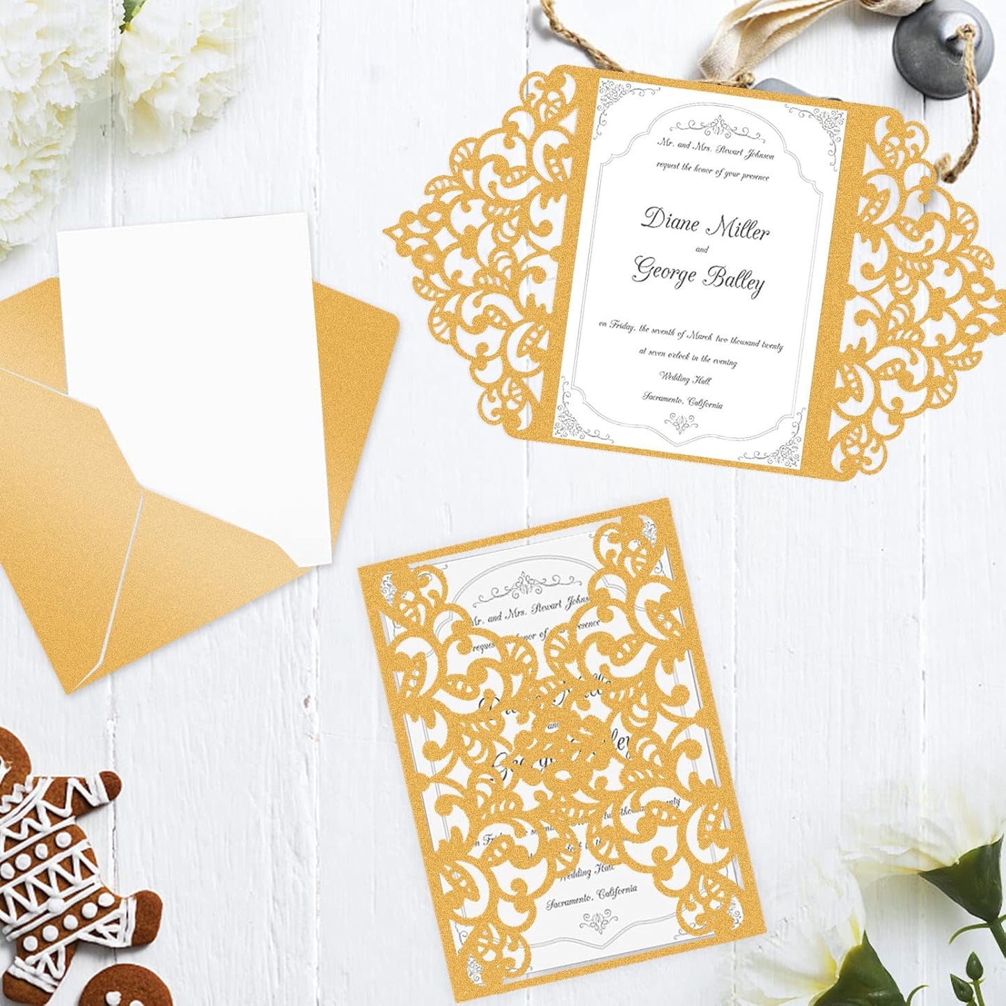 100 Sheets Gold Shimmer Cardstock 8.5 x 11 Metallic Paper, Goefun 80lb Card Stock Pearlescent Paper for Invitations, Birthday, Anniversaries, Card Making