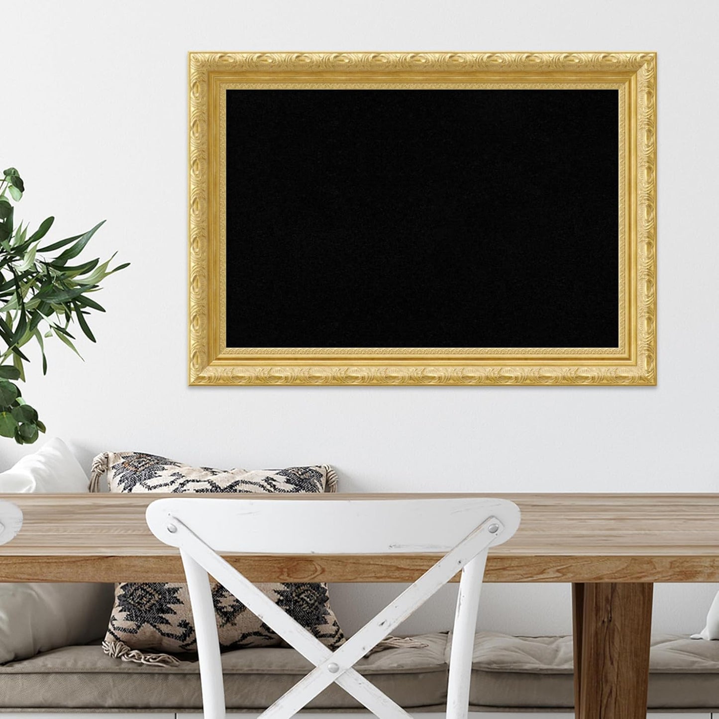 Amanti Art Black Cork Board for Wall, 20x28 Vision Board with Gold Wood Frame, Medium Corkboard Office Decor for Home Organization, Traditional Corkboard Pinboard to Display Items for Home