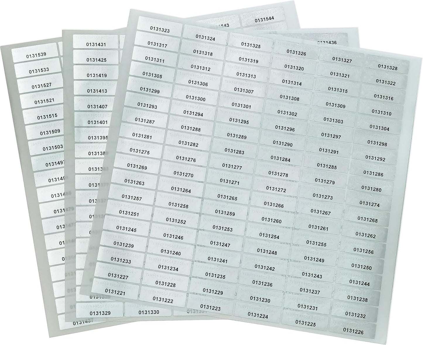 280 Pieces Tamper Proof Evident Stickers Hologram Labels Security Seals Holographic Warranty Void Original Genuine Authentic Sequential Serial Numbering, 0.25 x 1 Inch Silver
