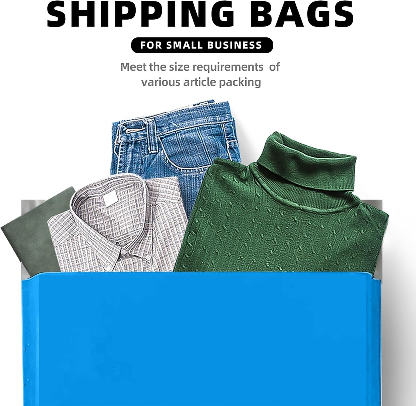 POLYSELLS 50 pcs 24x24 Inches Blue Poly Mailers Shipping Envelopes, Strong Adhesive Sealing, Waterproof, and Tear-resistant Postal Mailing Bags for Clothing, Books, and Accessories