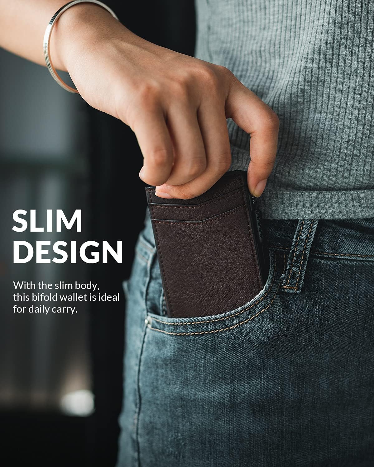 VULKIT Men's Slim Wallet Pop Up Card Holder RFID Blocking Metal Wallet Minimalist Design Holds Up to 11 Cards