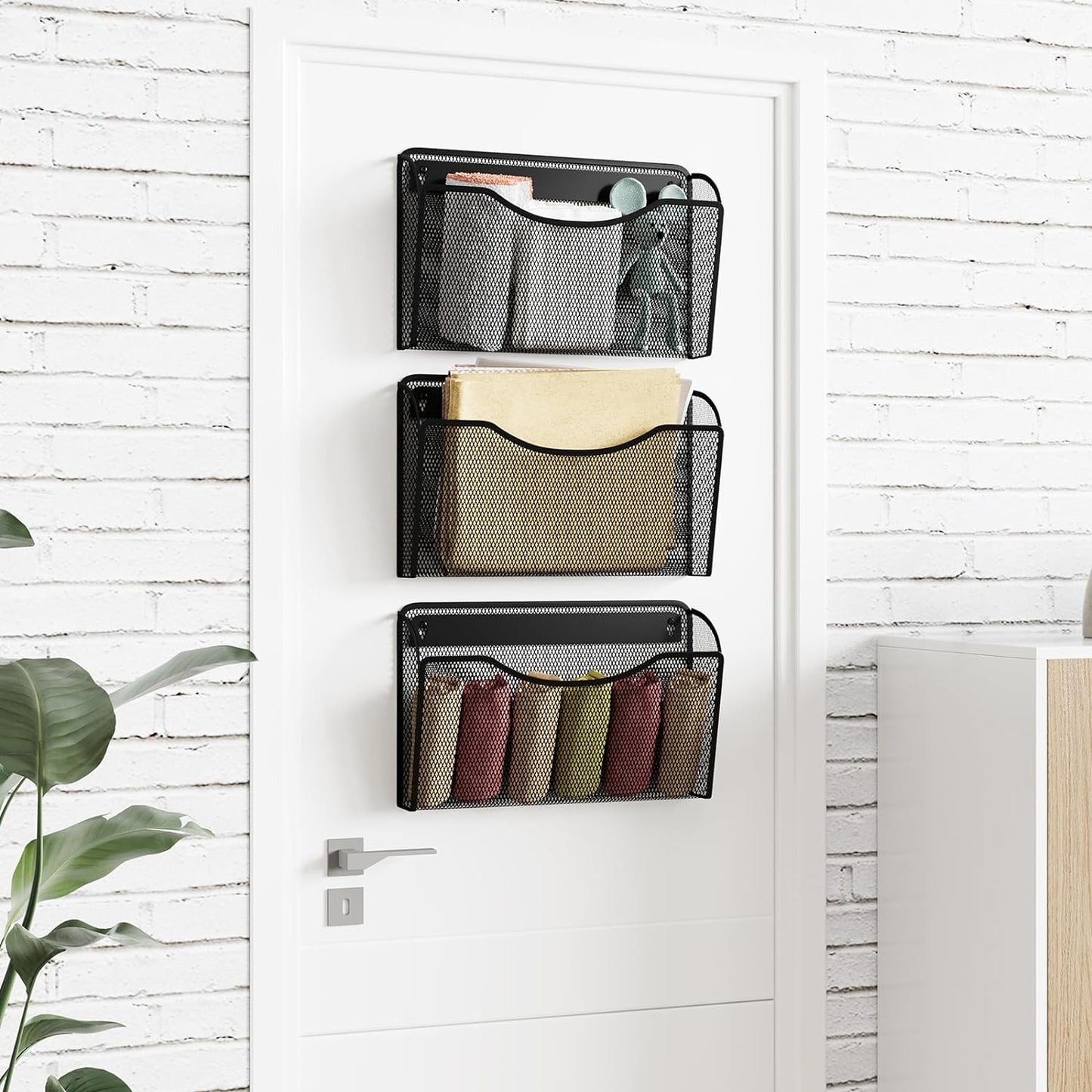 Wall File Organizer,Hanging Wall Mounted File Folder Binder Holder Mail Organizer for Office,Home and School Supplies