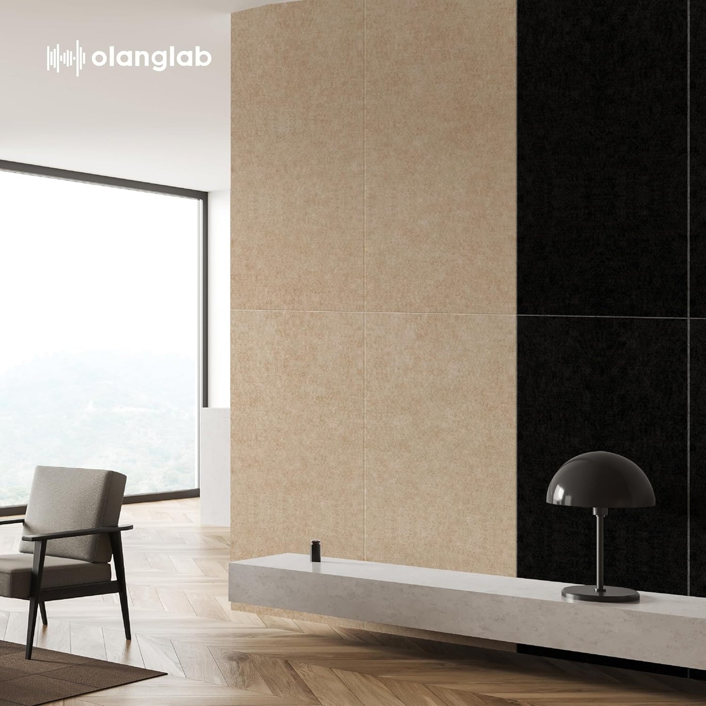 Olanglab Acoustic Wall Panels 10 Pack, 48 x 24 per Acoustic Panels Sound Absorbing, Sound Panels for Home Studio and Office, Solid Black