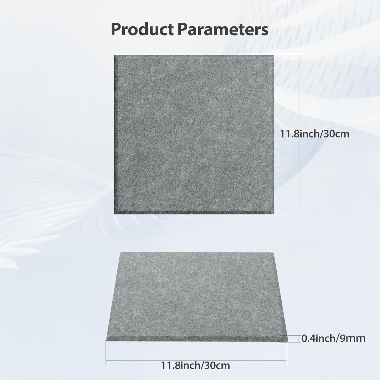 12 Pack Acoustic Panels Self Adhesive Sound Proof Foam, High Density Sound Acoustic Panel, 12X12X0.4 Inch Square Panels in Home, Office, Reccording Room, Studio,and more(Moonlight Grey)