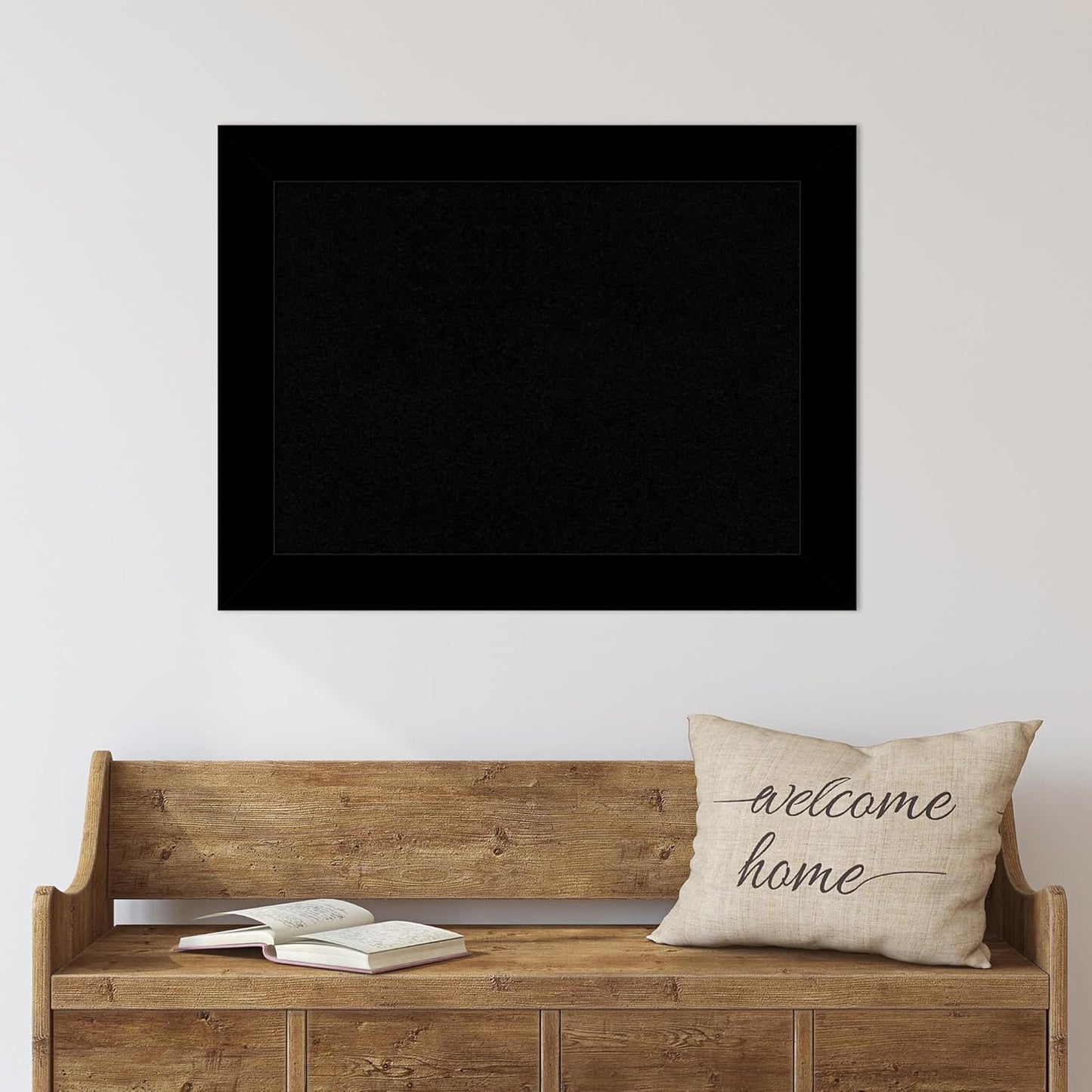 Amanti Art Black Cork Board for Wall, 25x33 Vision Board with Black Wood Frame, Medium Corkboard Office Decor for Home Organization, Casual Corkboard Pinboard to Display Items for Home Organization