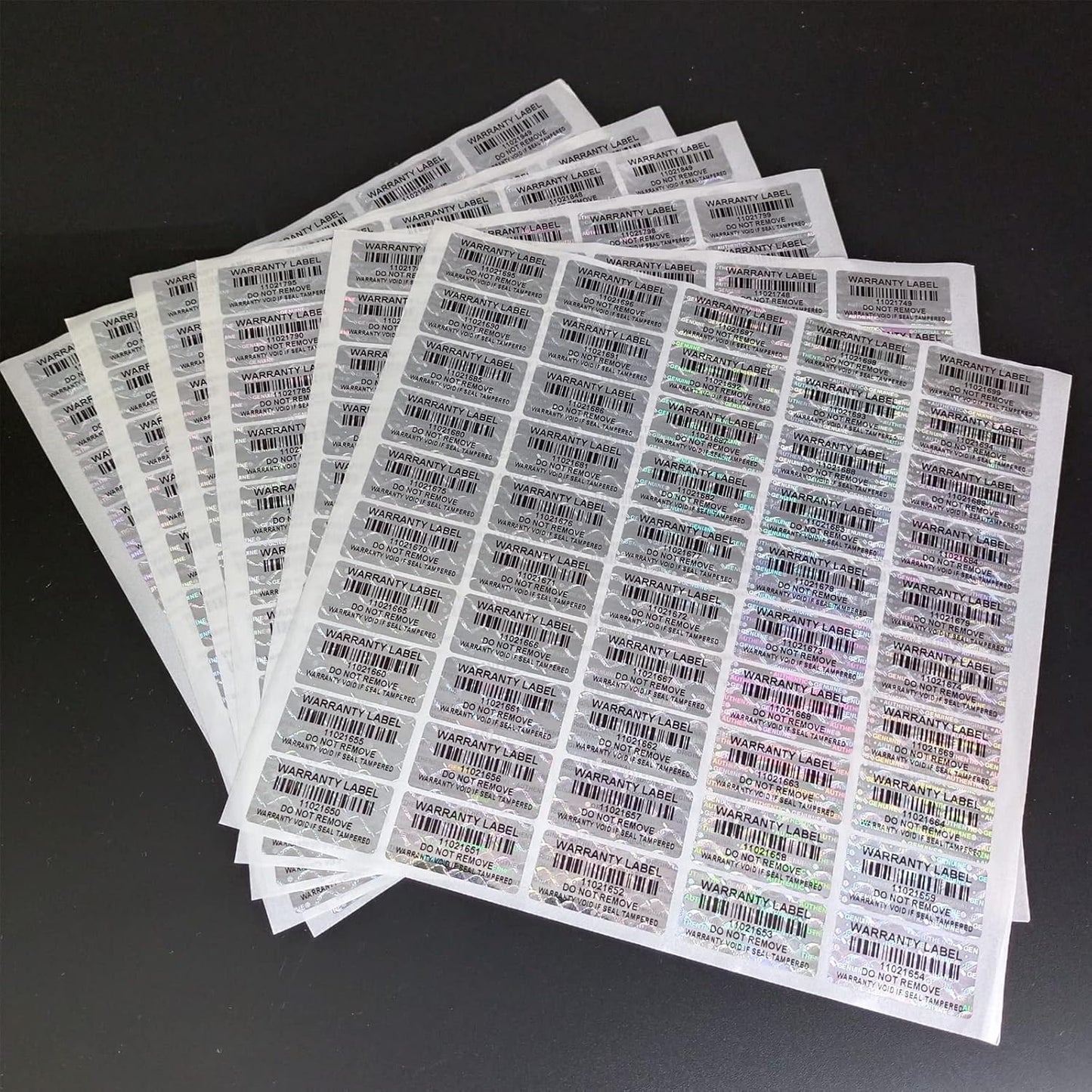 380pcs Tamper Proof Stickers with bar Code Hologram Security Labels Genuine Warranty Seal with Unique Serial Number(1.2 X 0.6 Inch,GQYH)