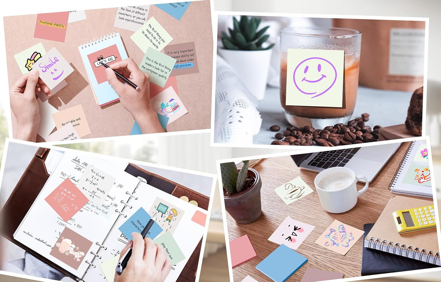 (18 Pack) Sticky Notes 3x3 in Post, Vintage Colors, Sticky Pads, Strong Adhesive, Recyclable, Self-Stick Pads, Easy to Post for Home, Office, Notebook