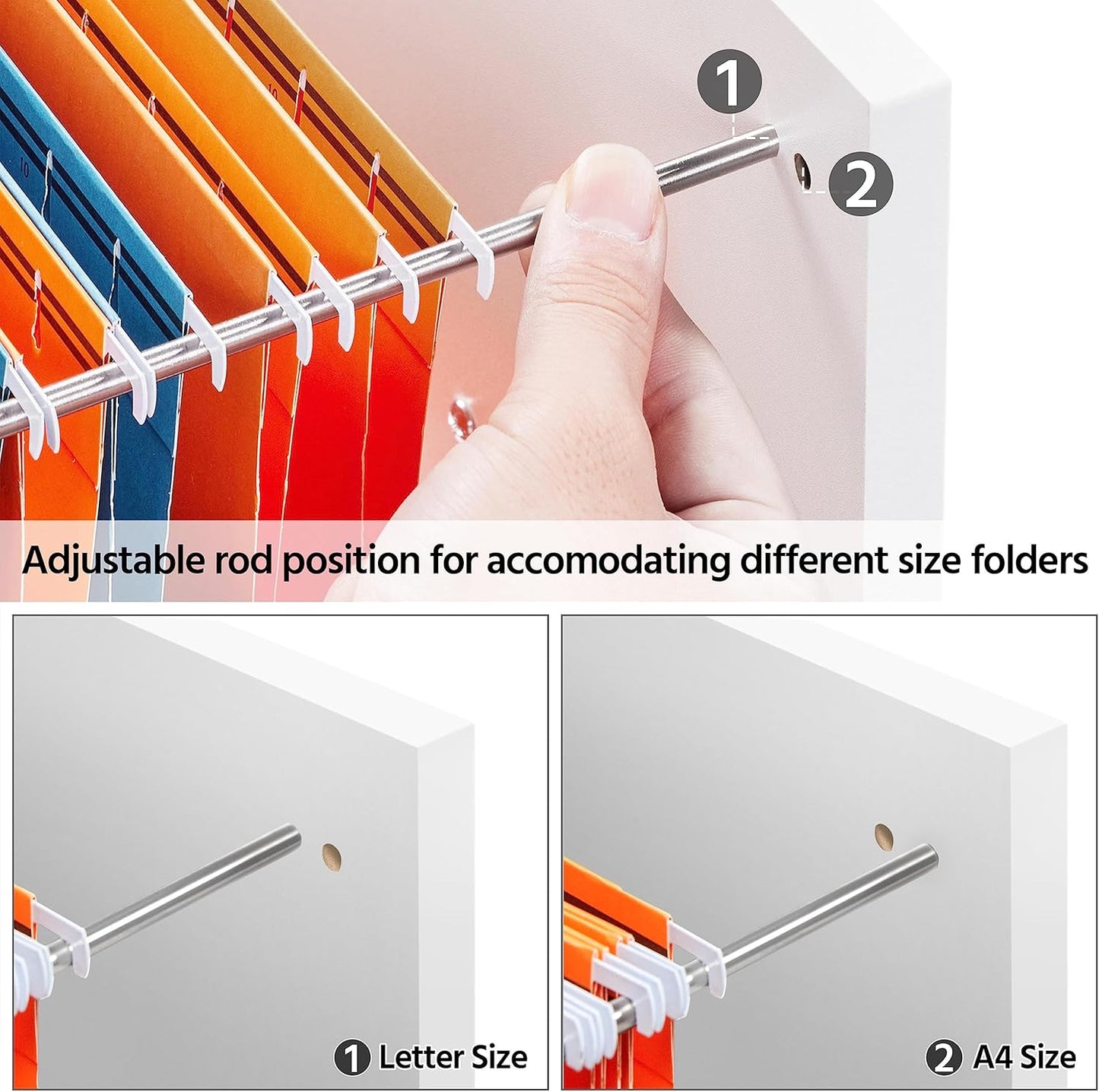 Yaheetech File Cabinet Vertical File Cabinets Mobile Letter Size File Storage Organizer Small Filing Cabinet Printer Stand for Home and Office White