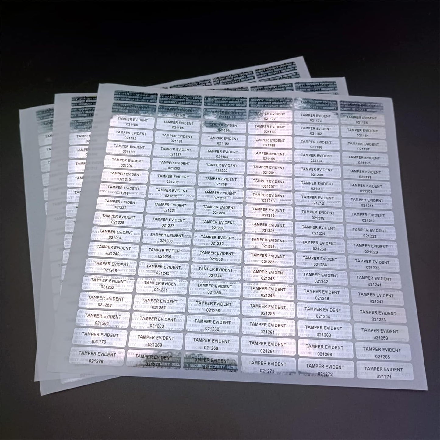 580pcs Hologram Tamper evident Stickers with Unique Serial Number Security Genuine Warranty Seal Labels Tamper Proof Stickers(Silver,1 inch x 0.3 inch,GQYH)